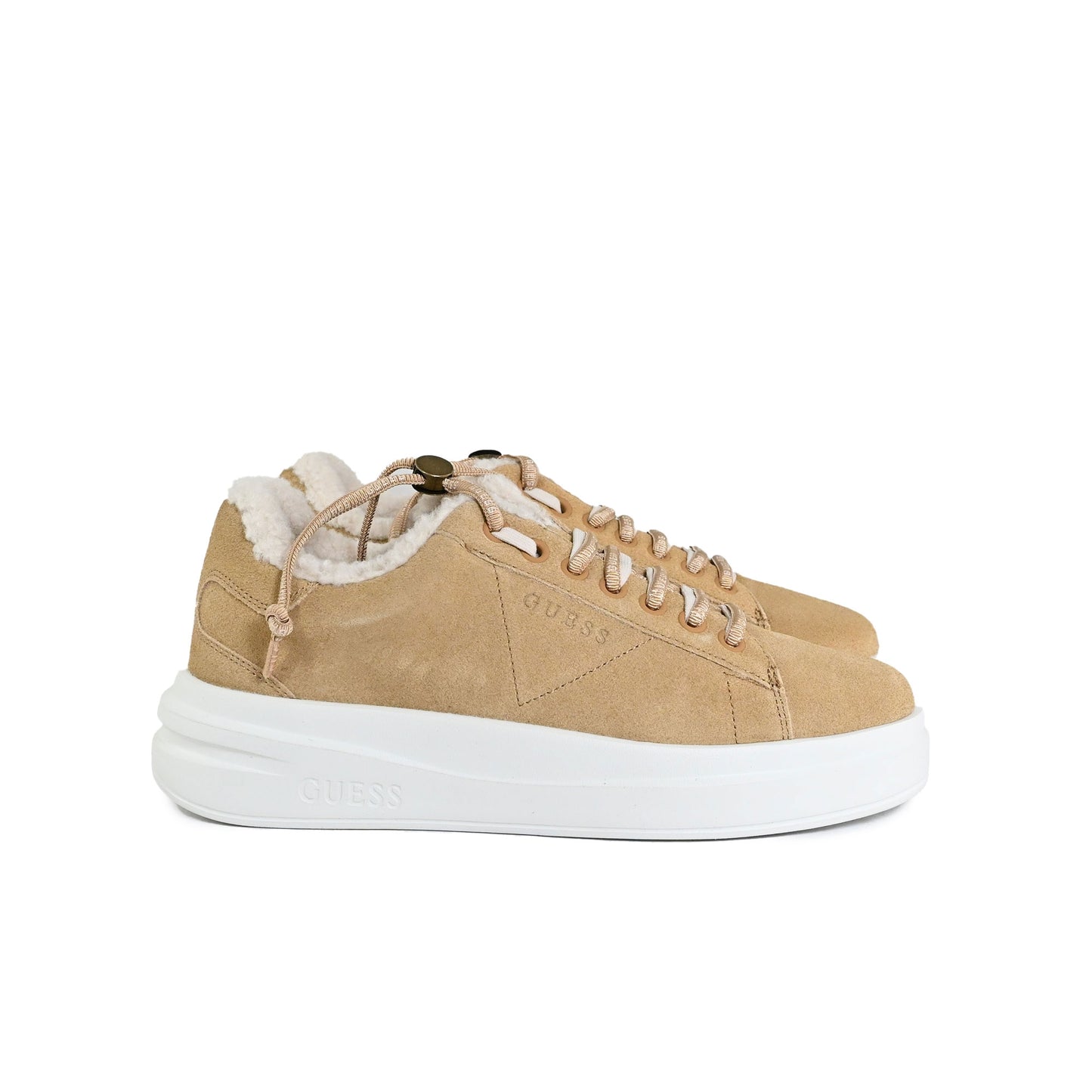 Guess- sneakers Elbina interno pelliccia sintetica col. Cognac