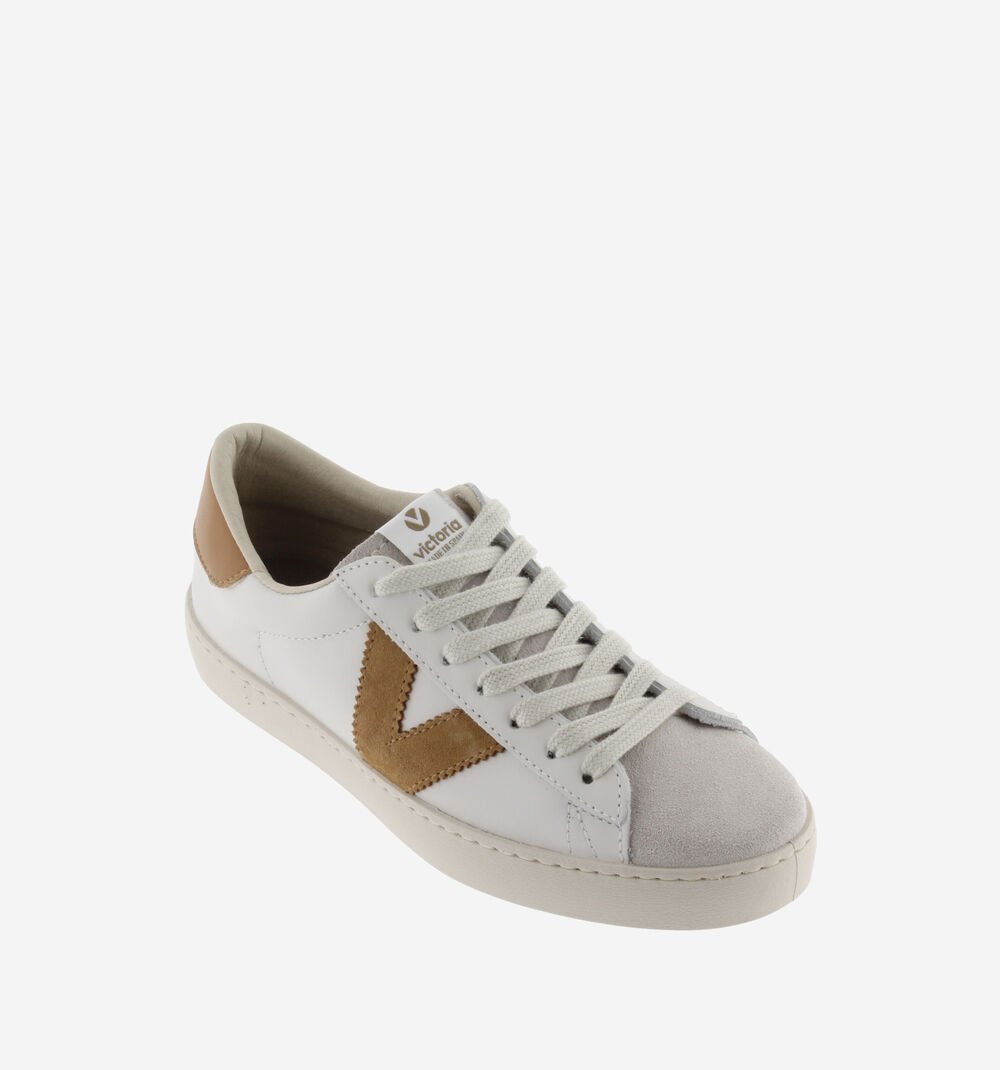 Victoria - Sneaker pelle/camoscio Cuoio