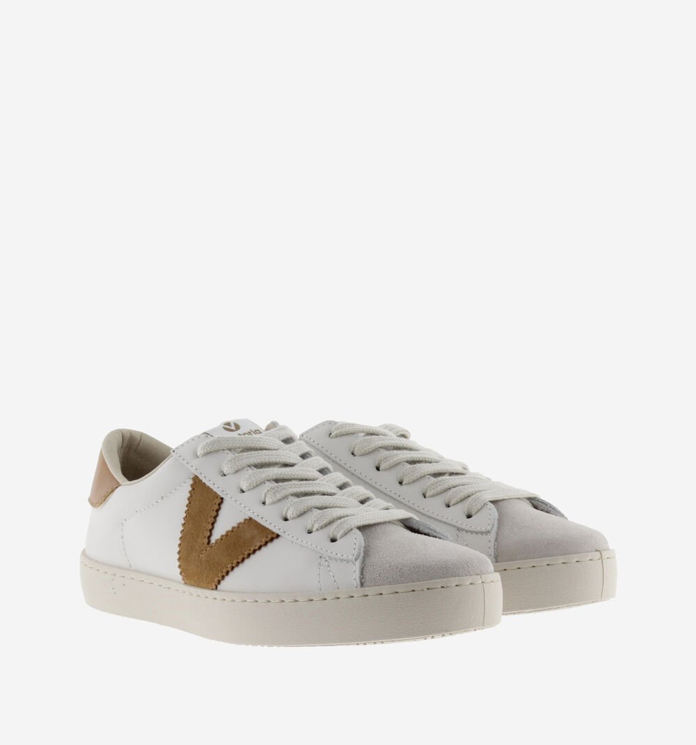 Victoria - Sneaker pelle/camoscio Cuoio