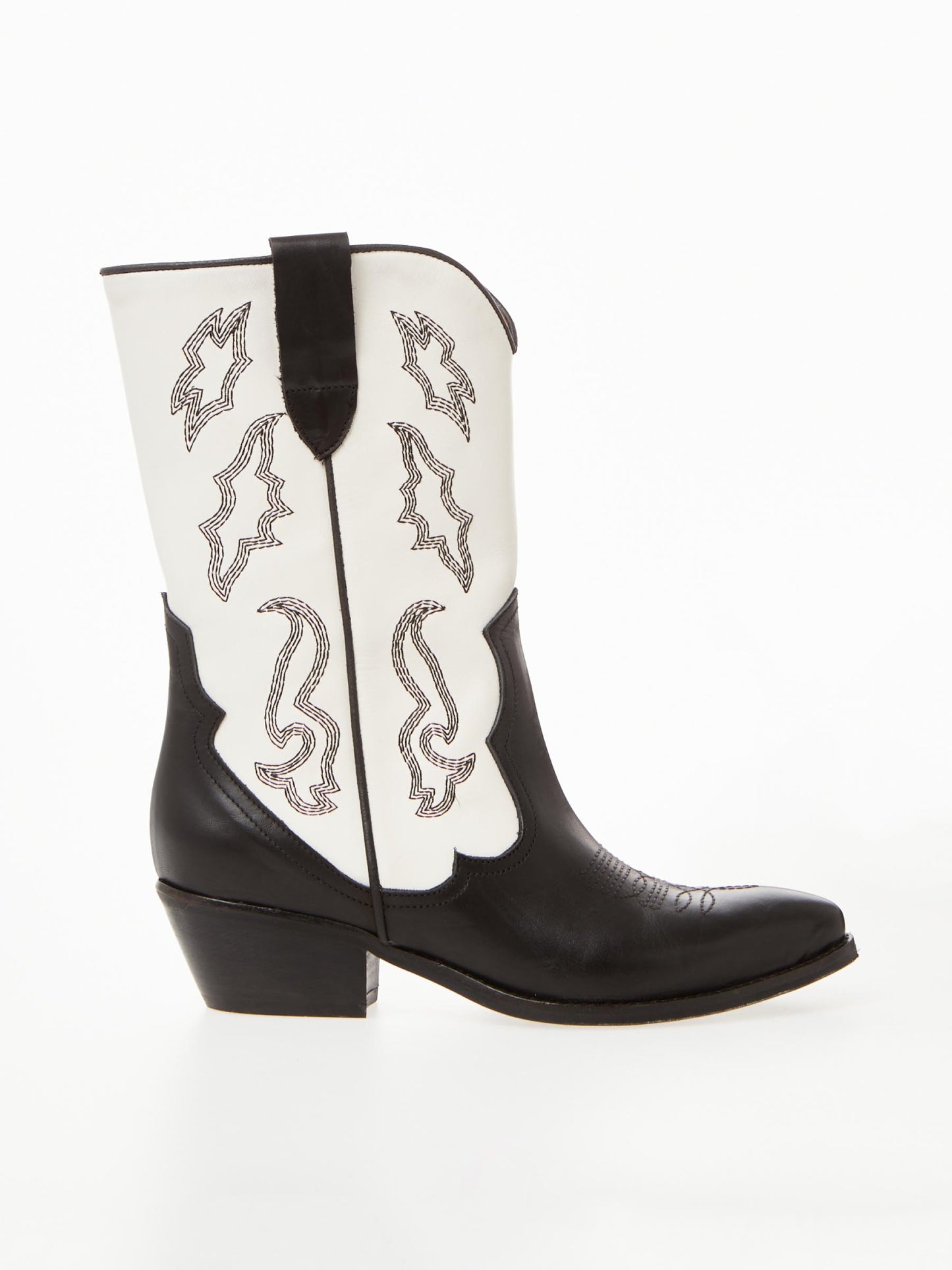 Ovyé stivale Texano Bianco-Nero