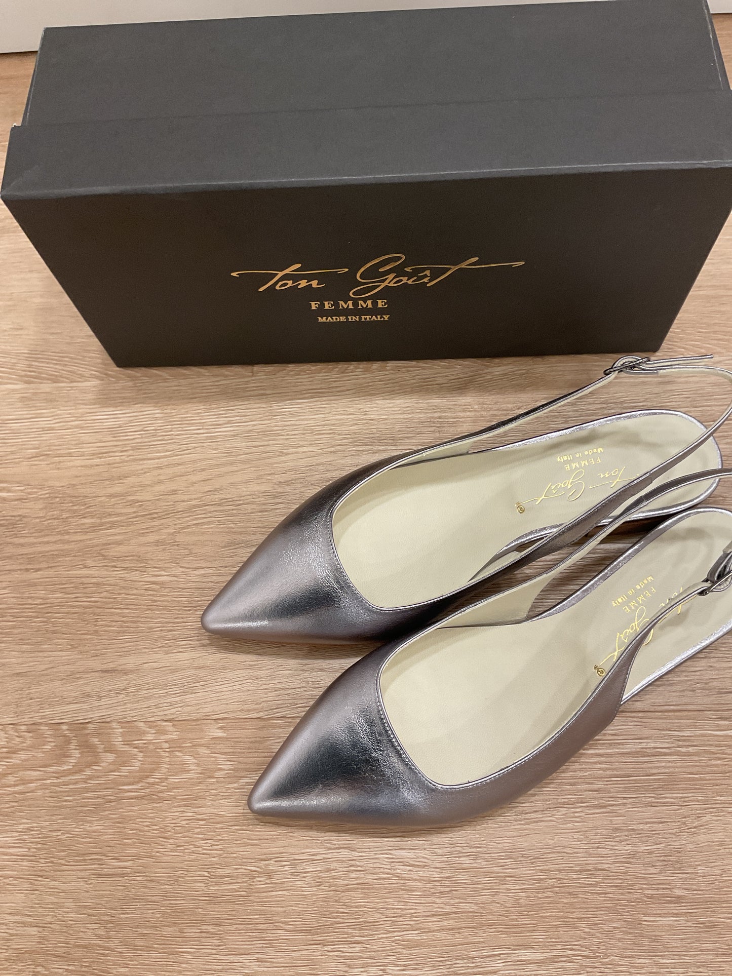 Ton Goût Femme - Slingback laminato acciaio