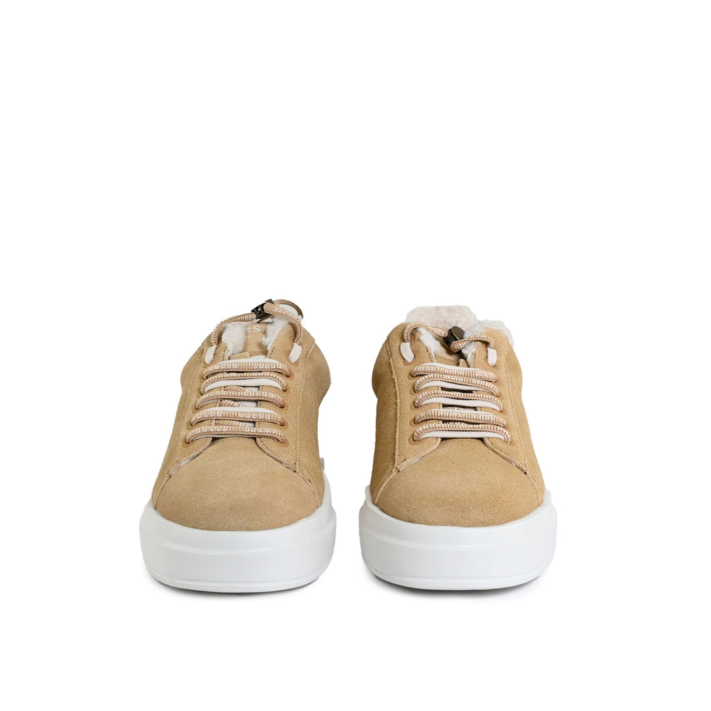 Guess- sneakers Elbina interno pelliccia sintetica col. Cognac