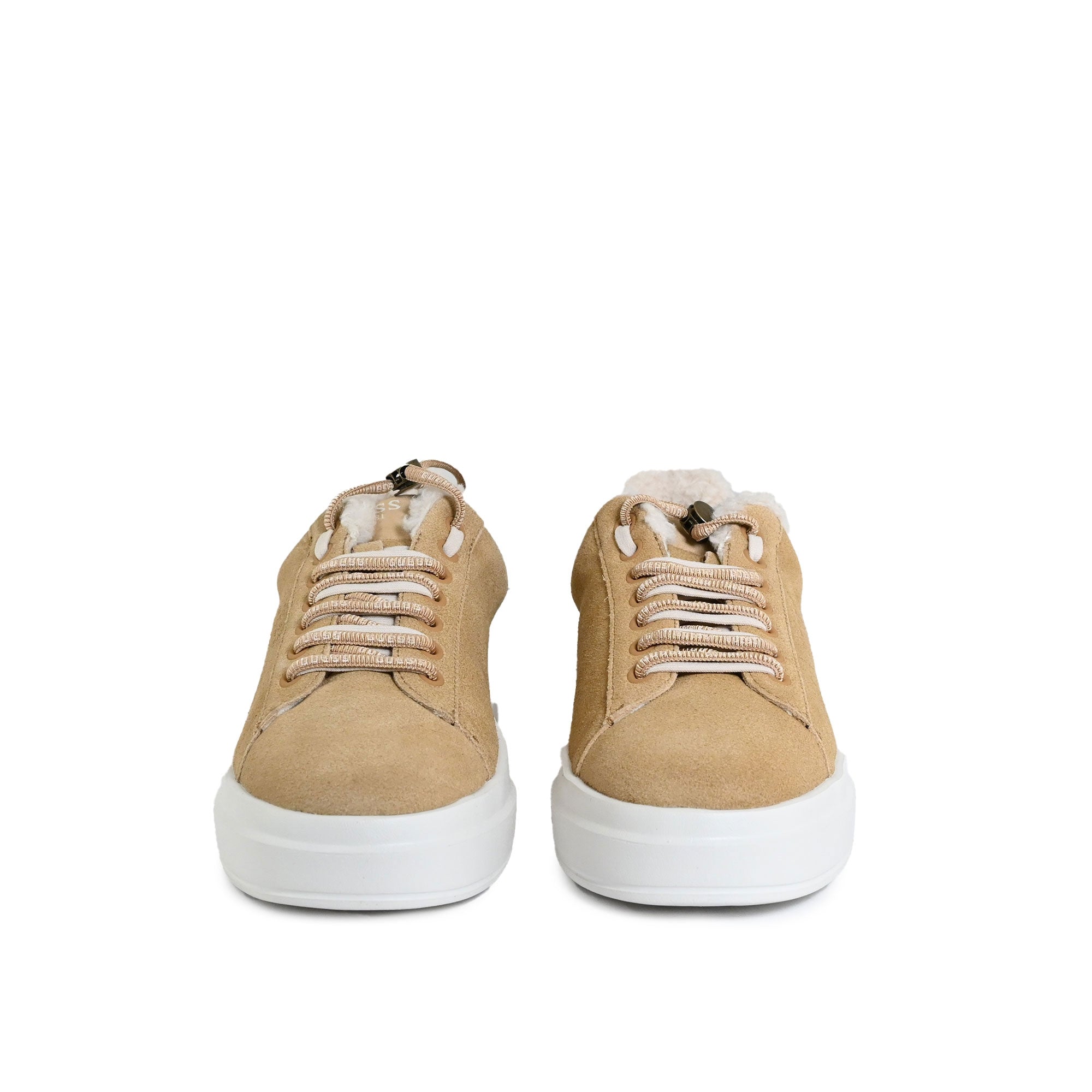Guess- sneakers Elbina interno pelliccia sintetica col. Cognac
