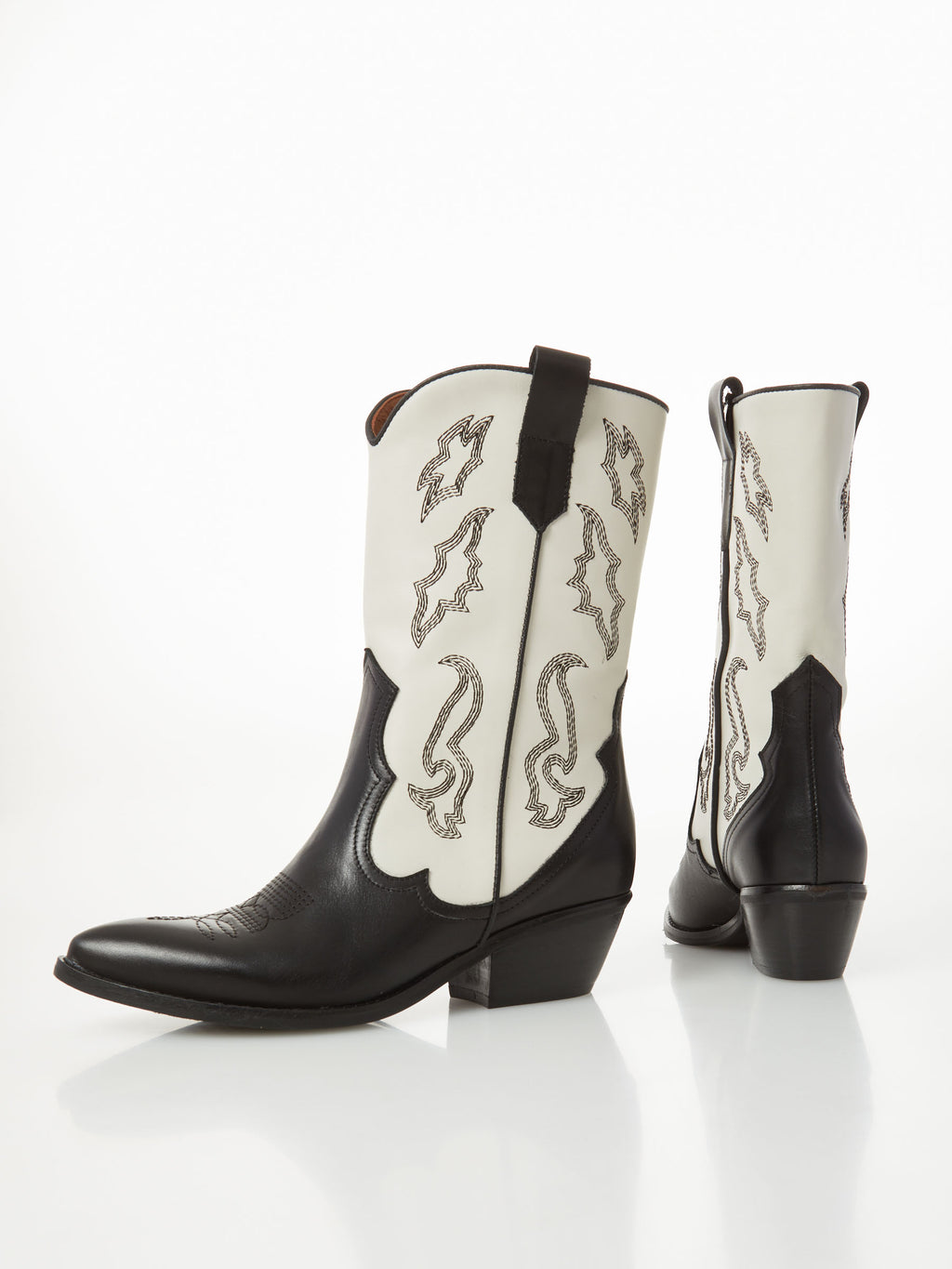 Ovyé stivale Texano Bianco-Nero