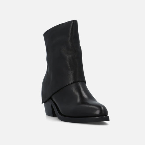 Bruno Premi - Stivale in pelle con risvolto col. Nero