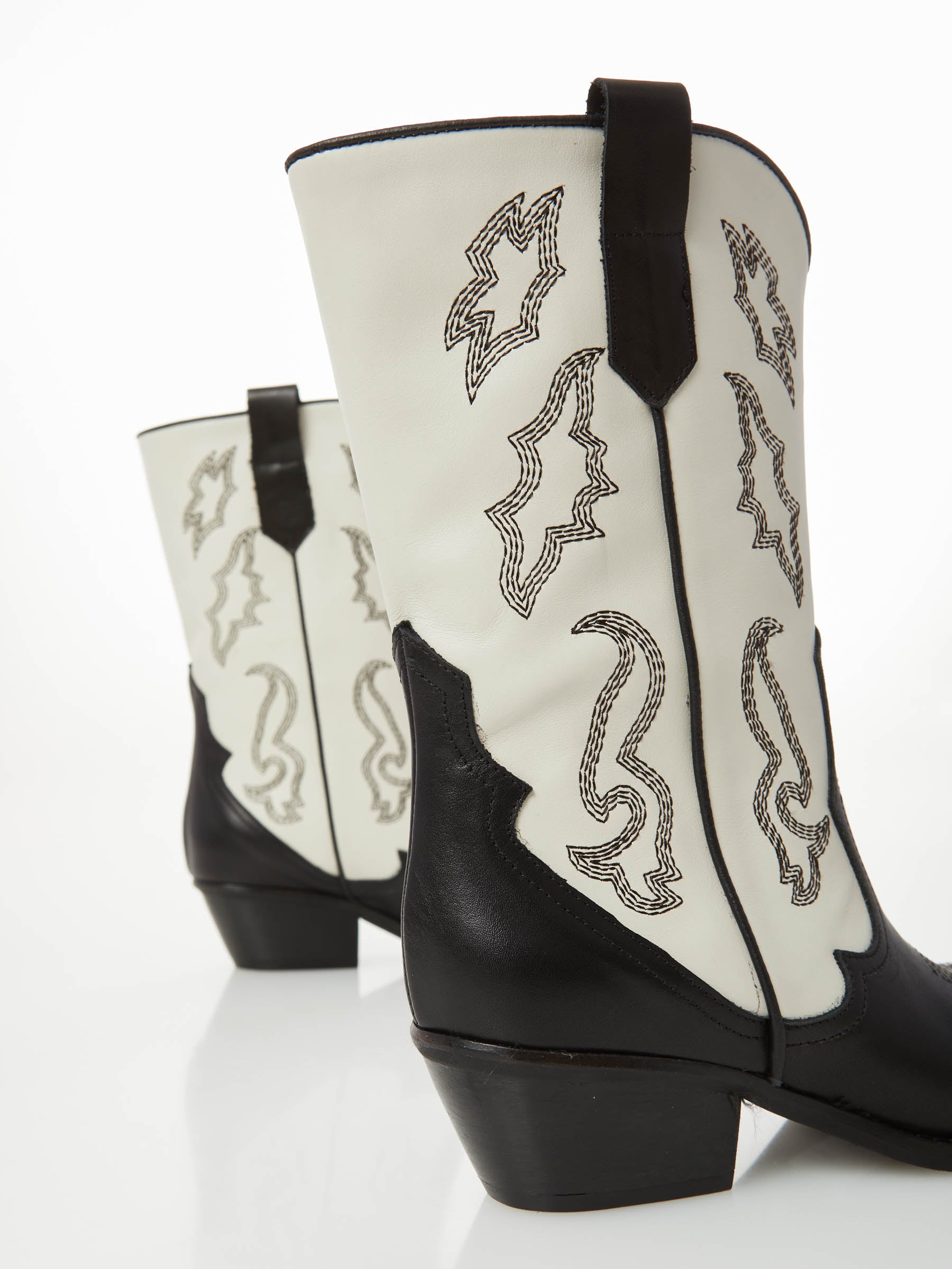 Ovyé stivale Texano Bianco-Nero