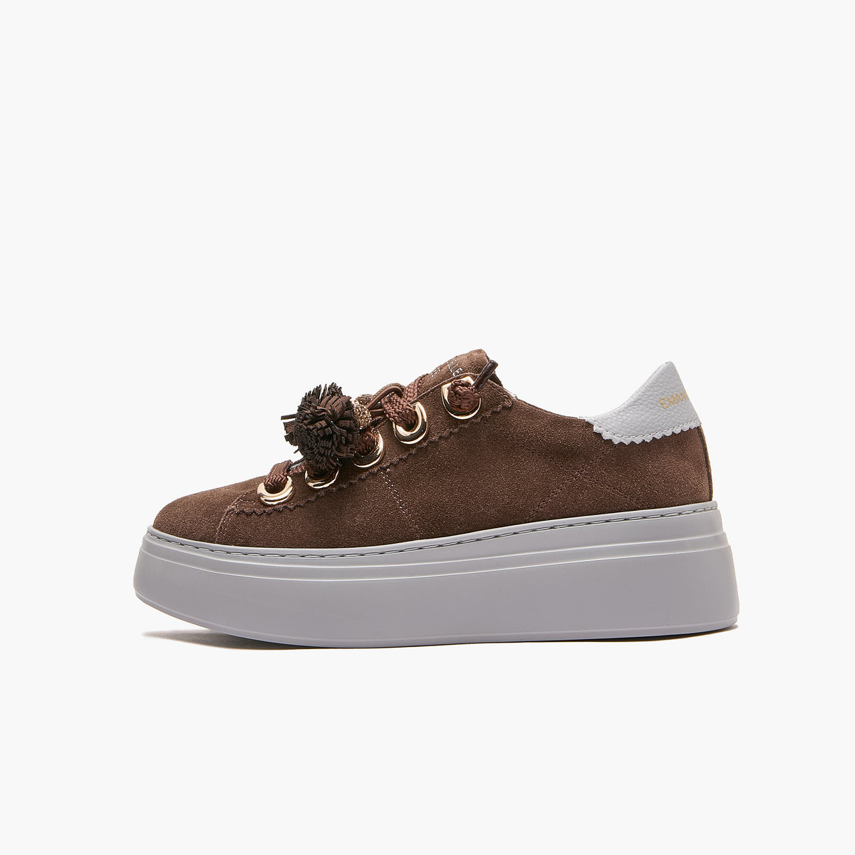 Emanuélle Vee - sneaker camoscio Testa moro charms 462-100-12-P011