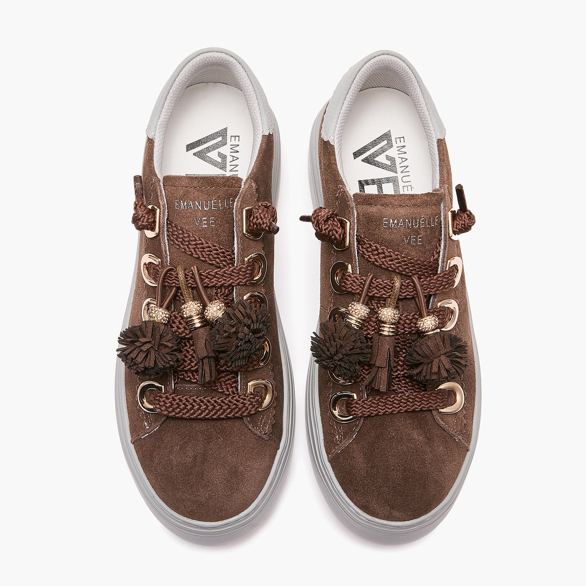 Emanuélle Vee - sneaker camoscio Testa moro charms 462-100-12-P011