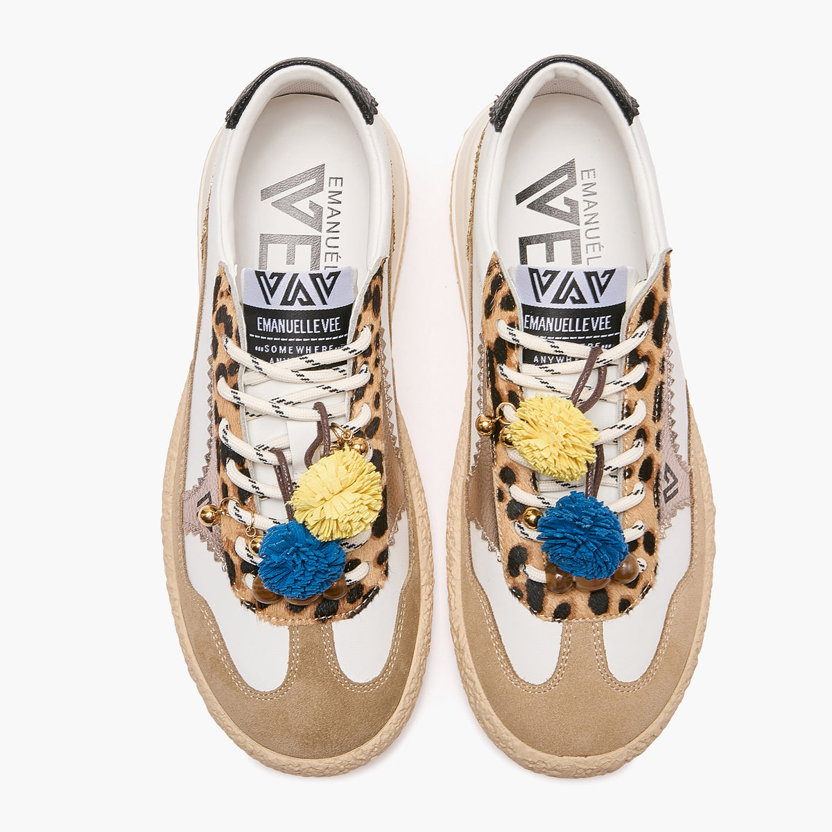 Emanuélle Vee - Sneaker in pelle Multi Gold Leopard