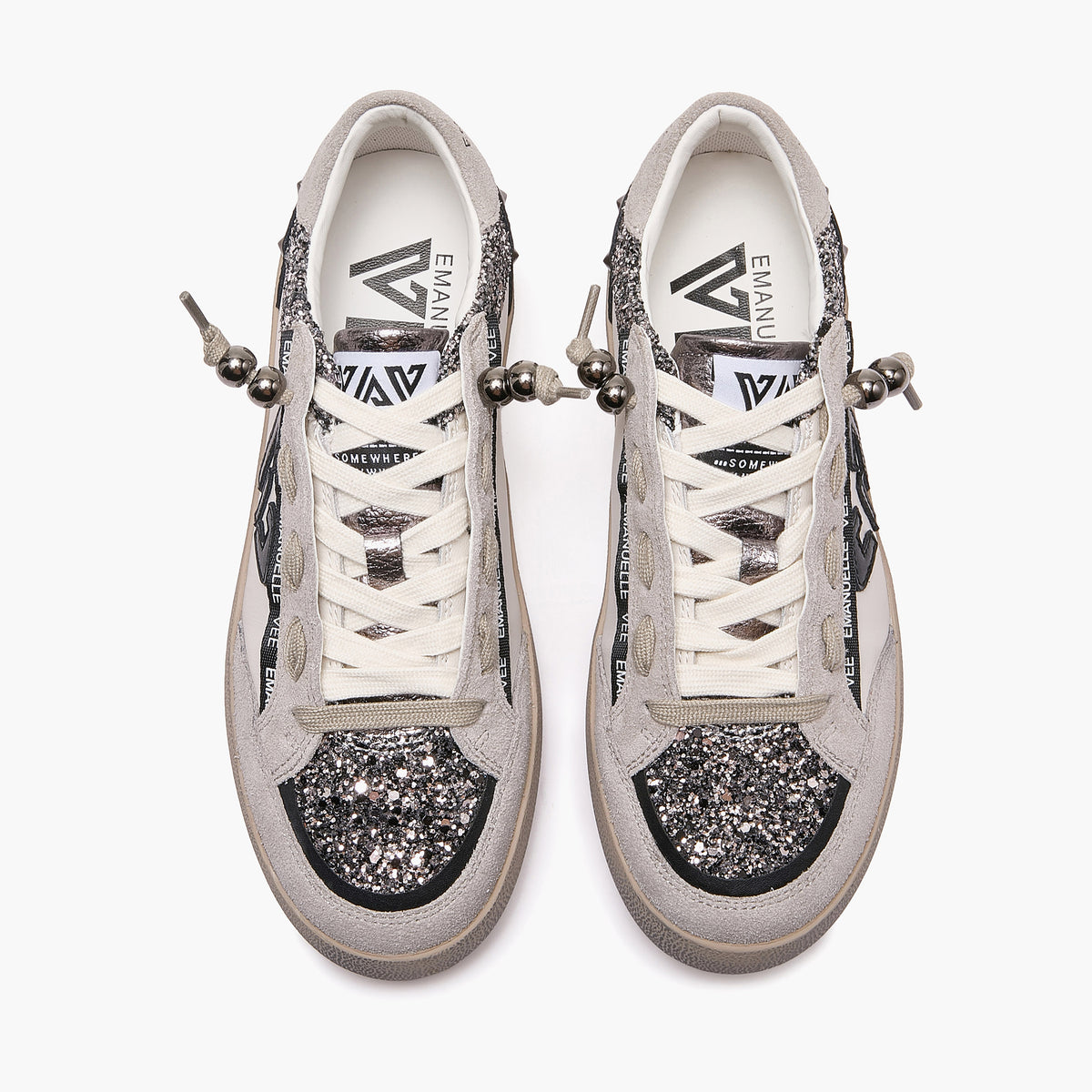 Emanuélle Vee - Sneaker Olivia 462P -104-13-P011CB Glitter argento