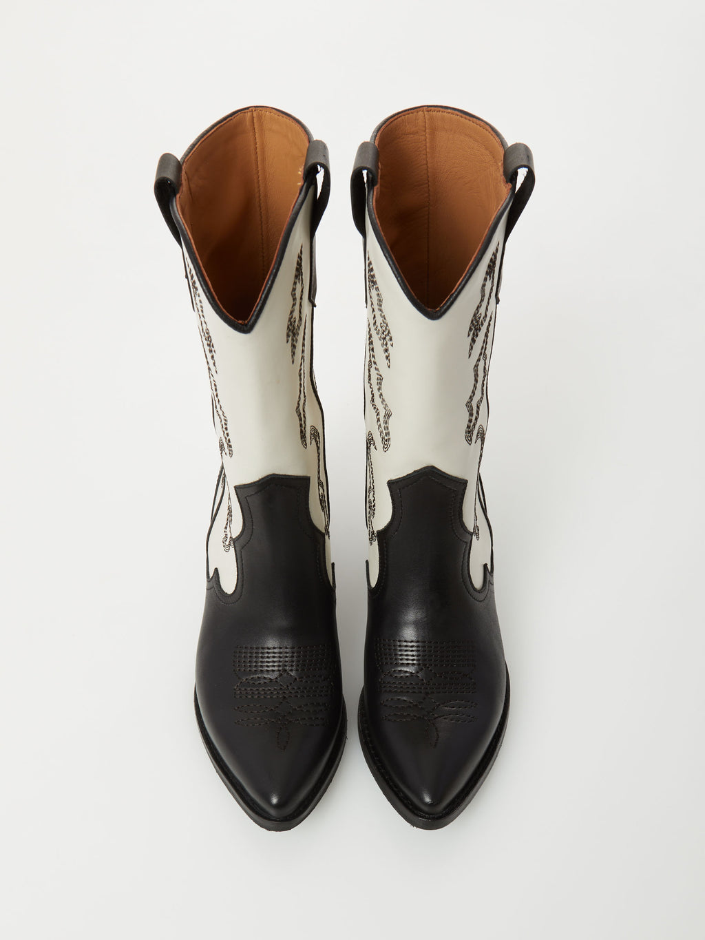 Ovyé stivale Texano Bianco-Nero
