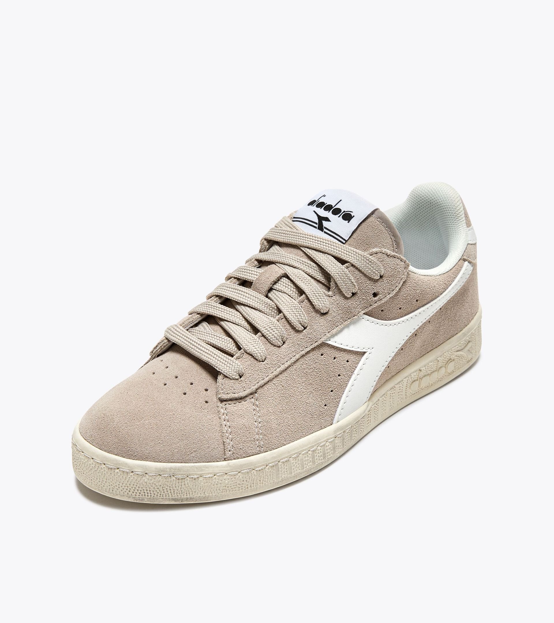 DIADORA GAME L LOW SUEDE WAXED SILVER GRAY