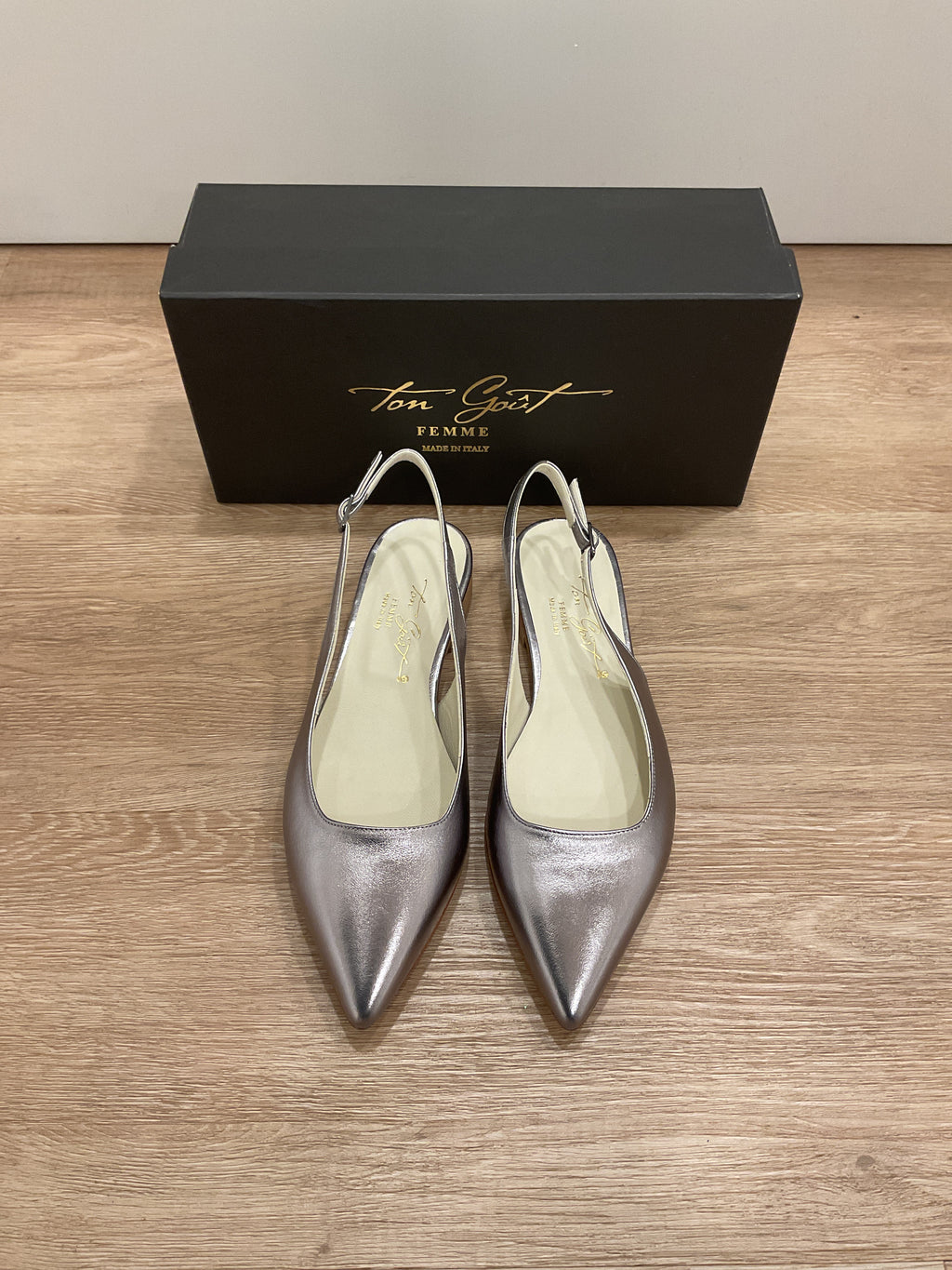 Ton Goût Femme - Slingback laminato acciaio
