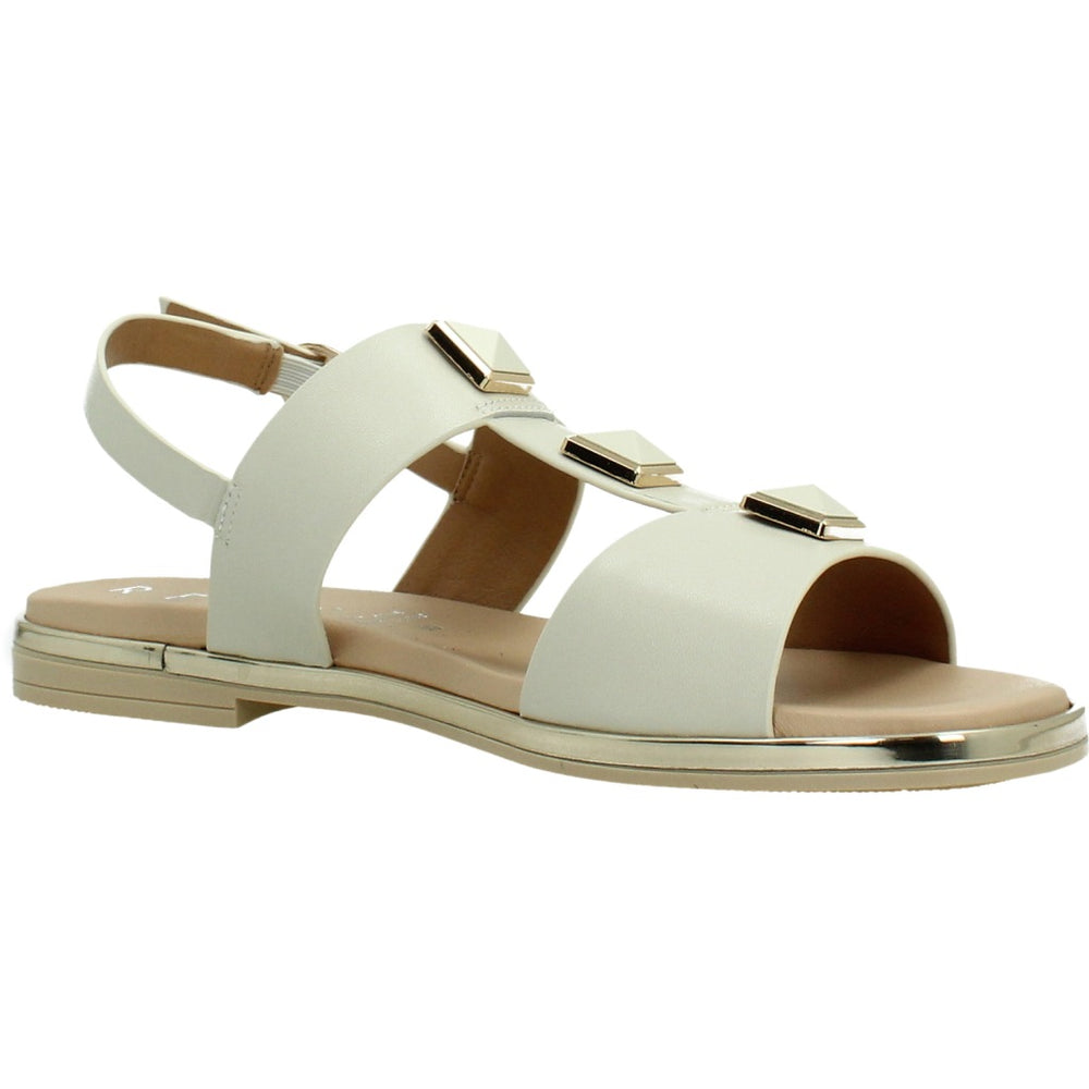 La Repo - Sandalo in pelle col. Avorio con borchie cod.1261