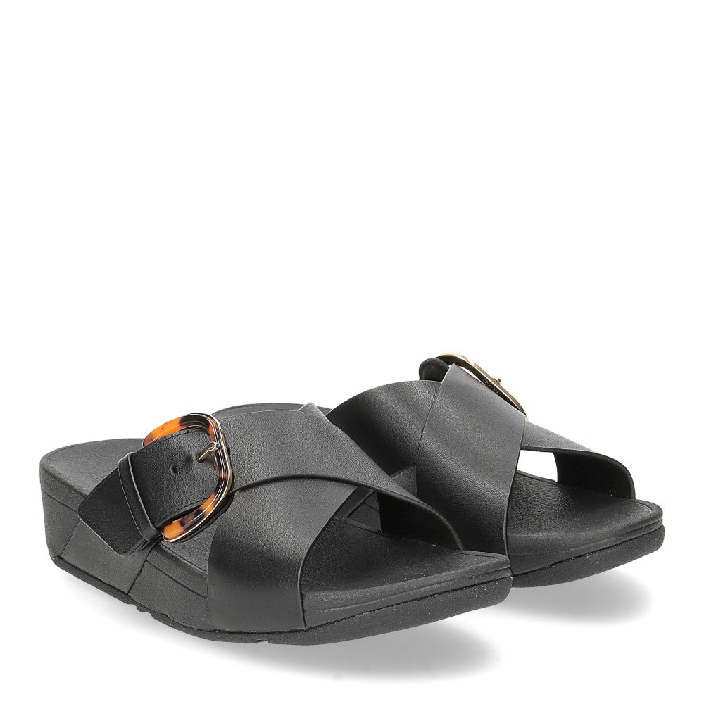 FitFlop JE8 - 090 Lulu Cross Slide - Inlay B. all black