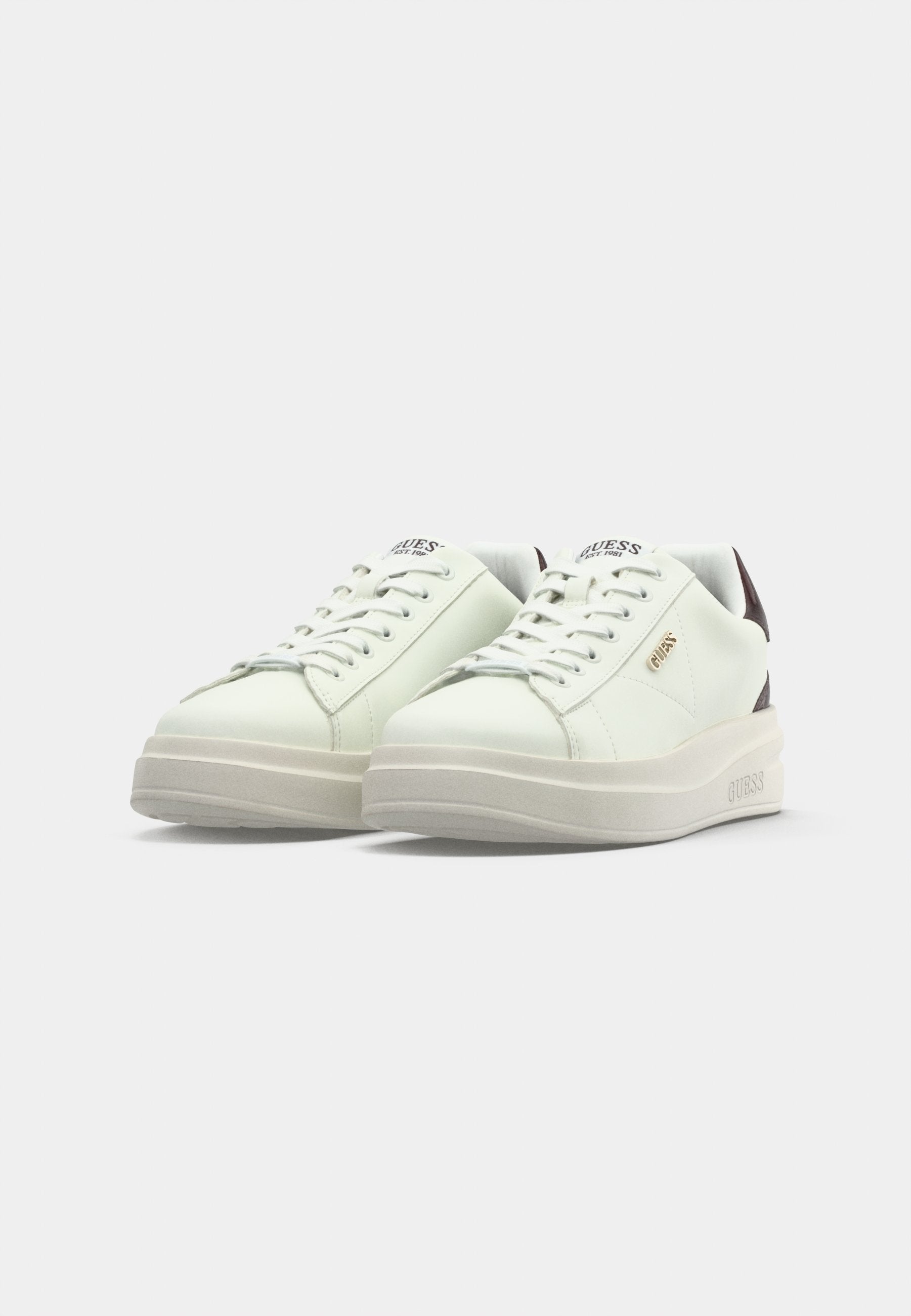 Guess - Sneaker Elbina in pelle con retro col. Wine