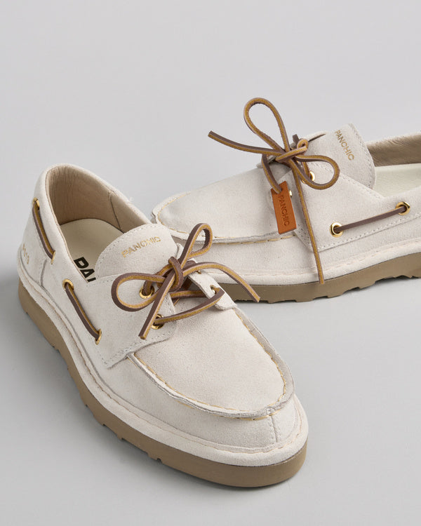 Panchic P019 - Lace up Nubuk Ivory