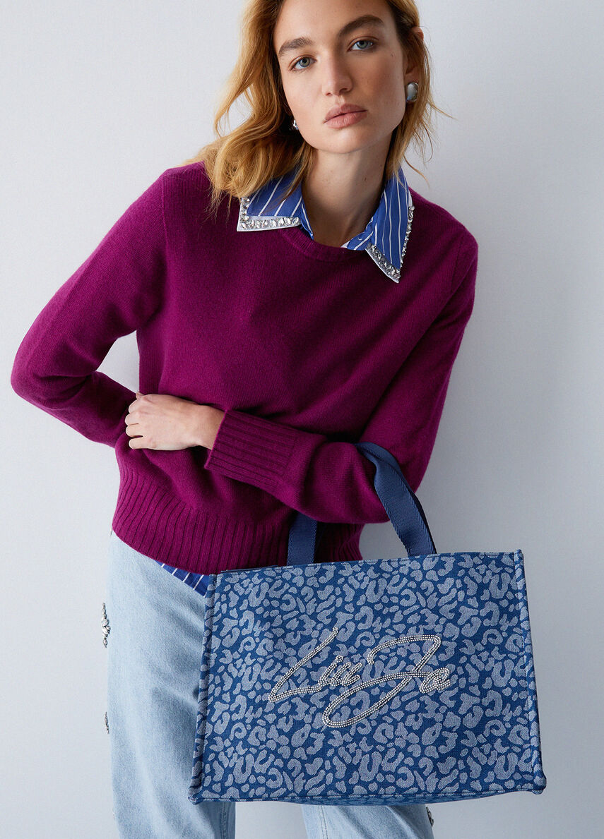 Liu Jo Borsa 2A6026D3200L TOTE DENIM ANIMALIER