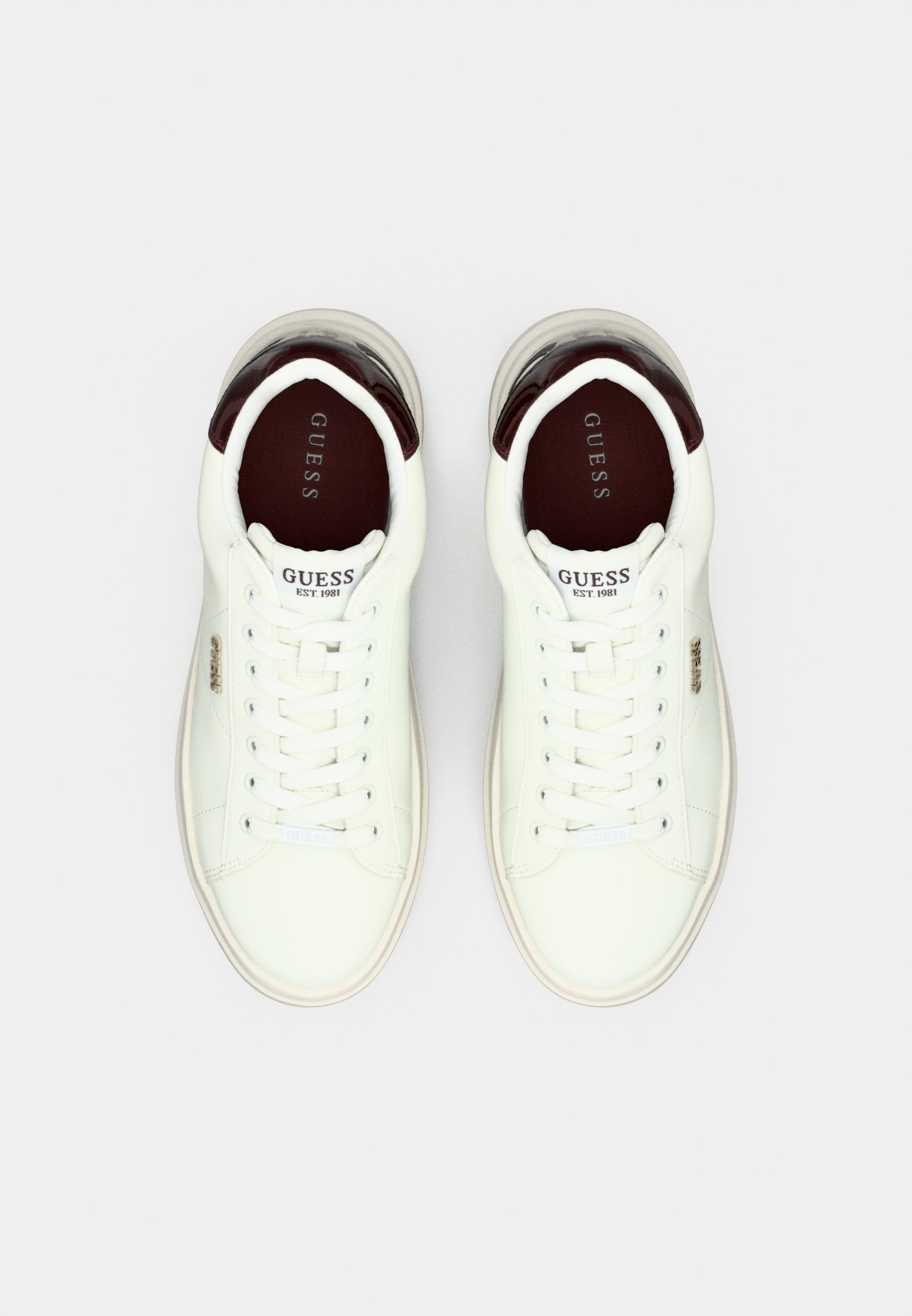 Guess - Sneaker Elbina in pelle con retro col. Wine