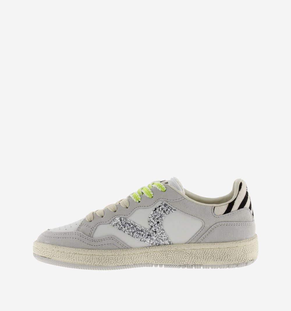 Victoria - Sneaker in pelle Grigio/Argento 8806117
