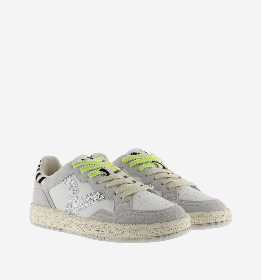 Victoria - Sneaker in pelle Grigio/Argento 8806117