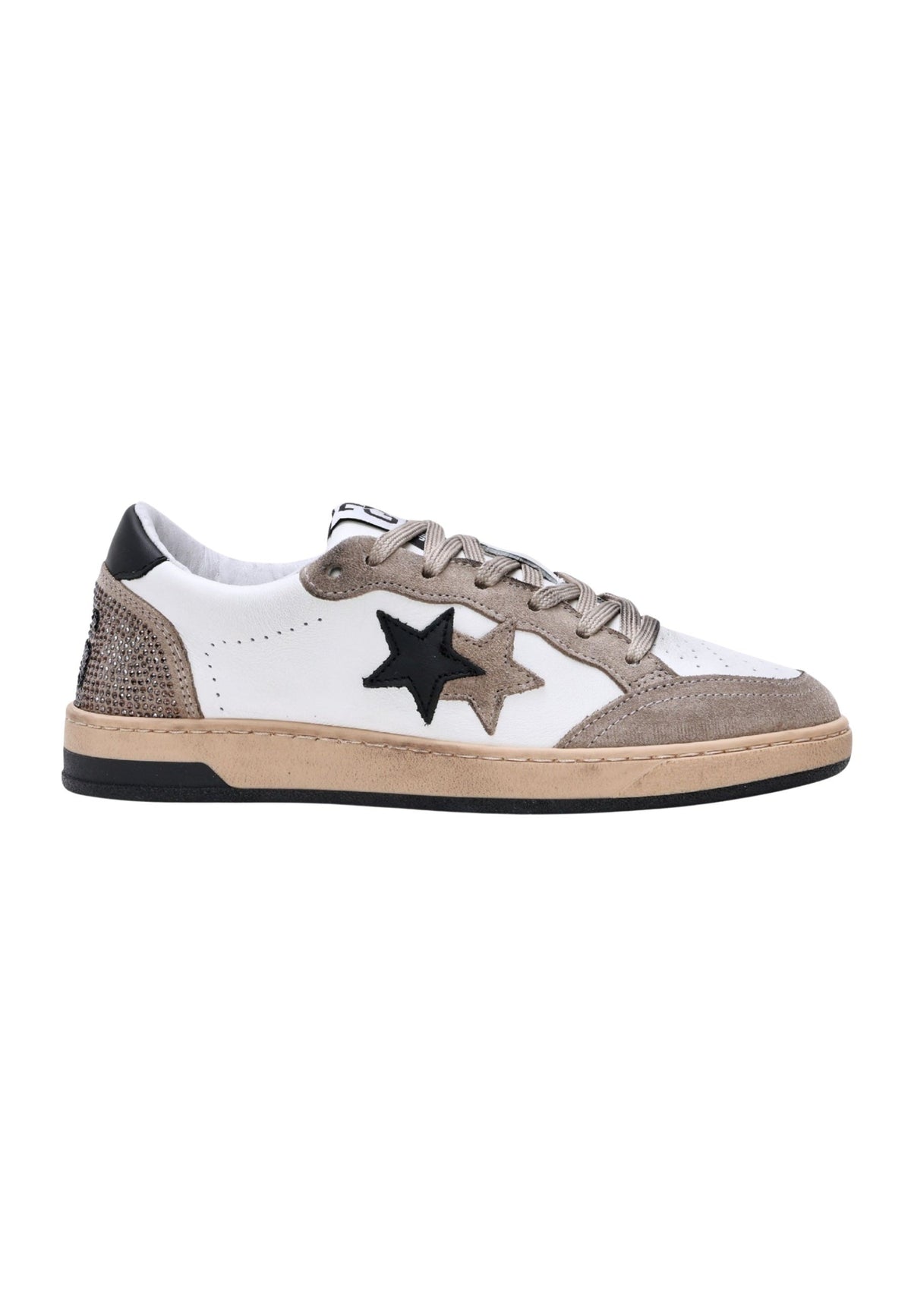 2Star Sneaker in pelle 2SD5203 - Bianco/nero/taupe