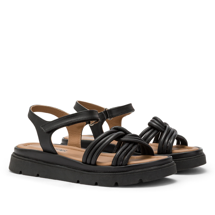 Carmens - Sandalo AA55305 - tomaia con intreccio- col. Nero