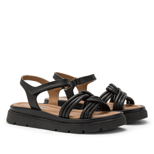 Carmens - Sandalo AA55305 - tomaia con intreccio- col. Nero
