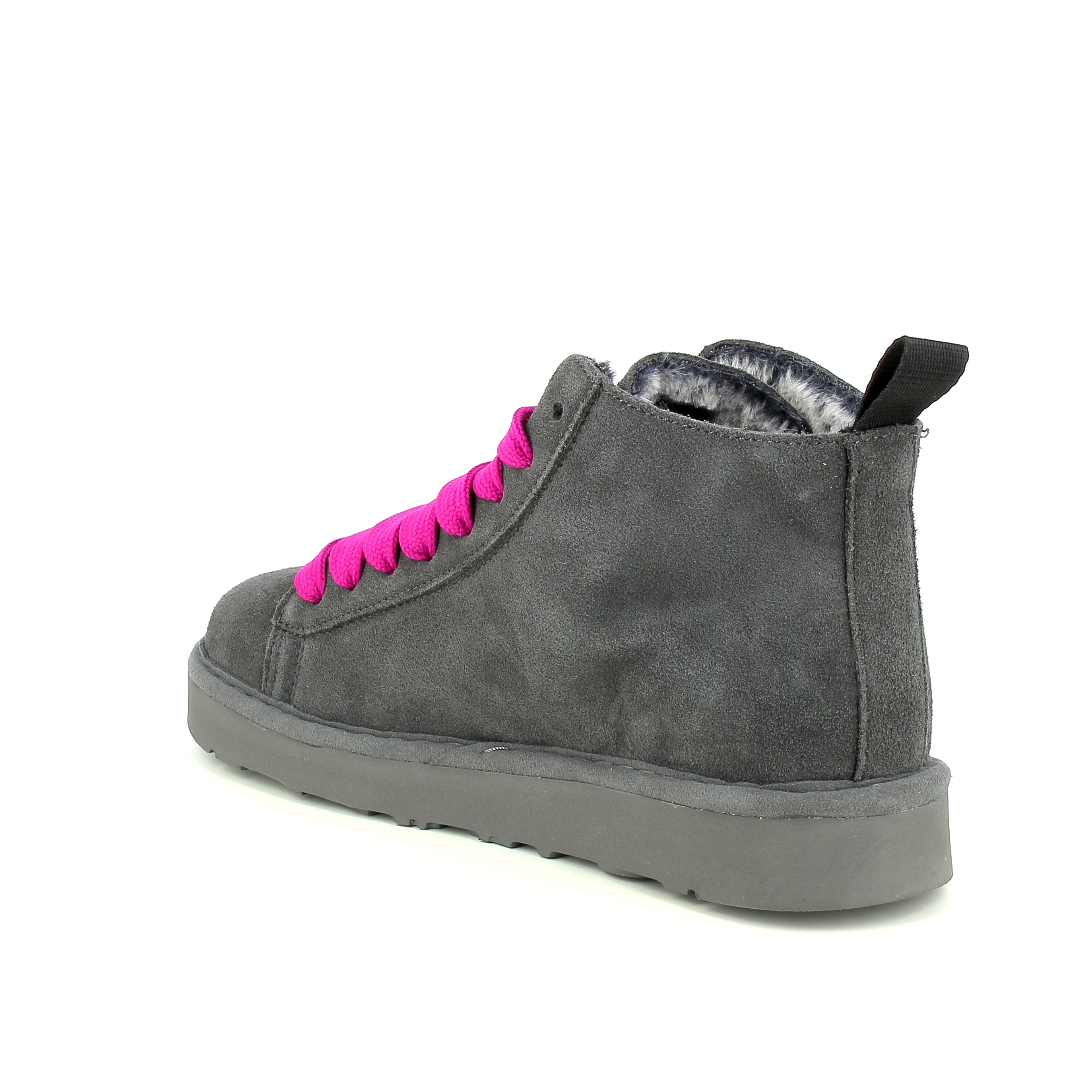 Panchic - Ankle Boot Suede col. Antracite/Fuchsia