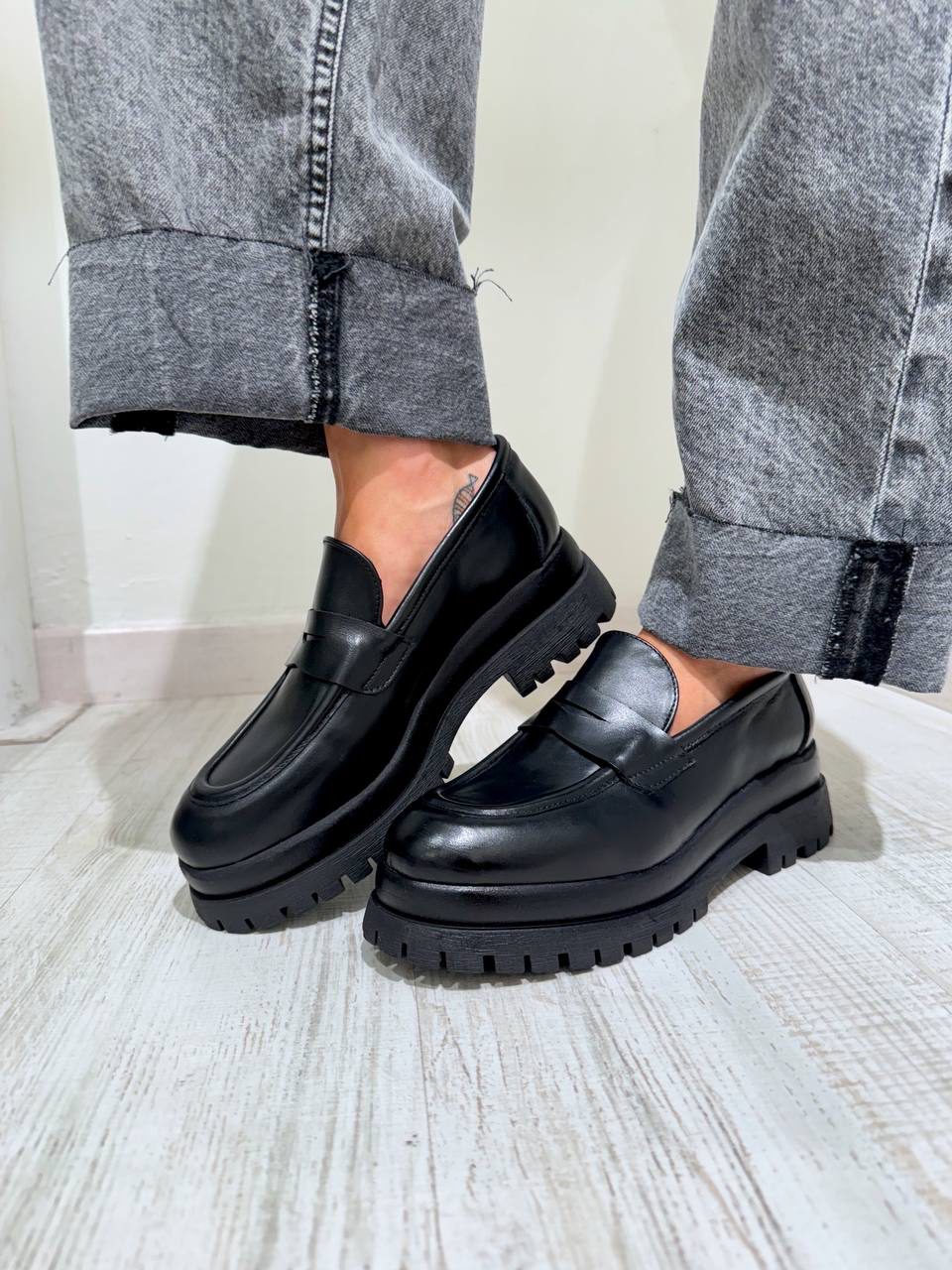 Ovyé - Mocassino Sauvage vera pelle - fondo alto