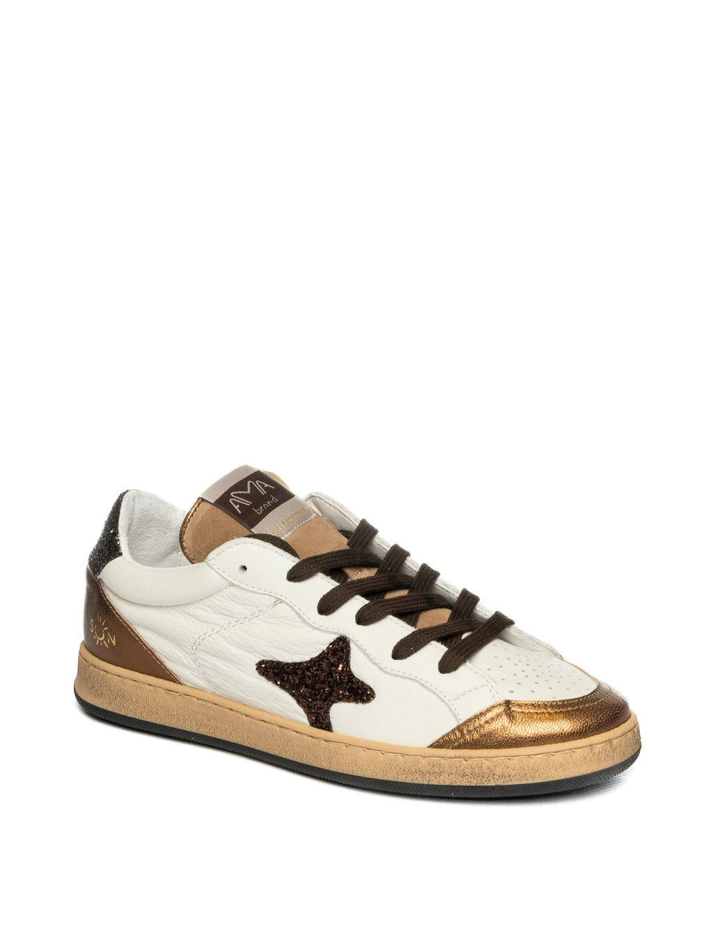 Ama Brand - Sneaker in pelle 4373 Sun col. White/Brown