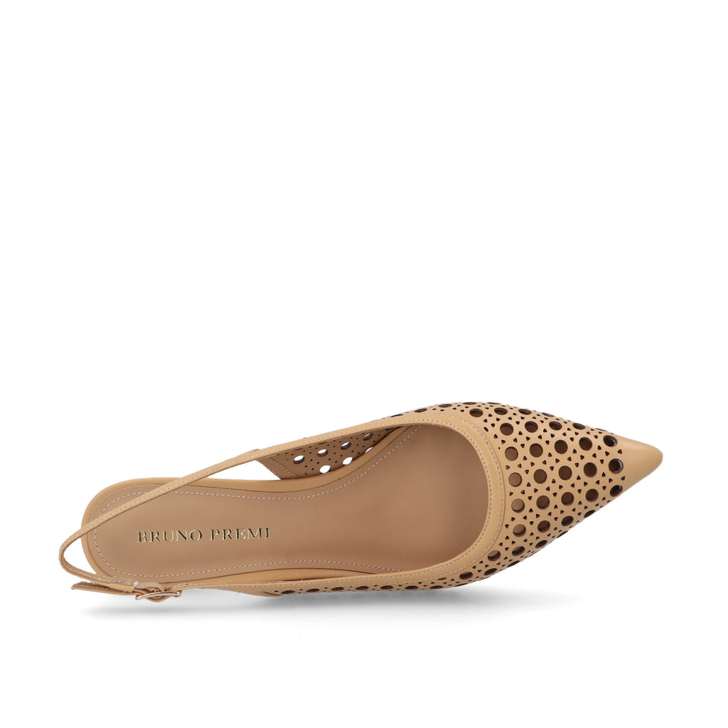 Bruno Premi - Slingback in pelle traforata col. Almond