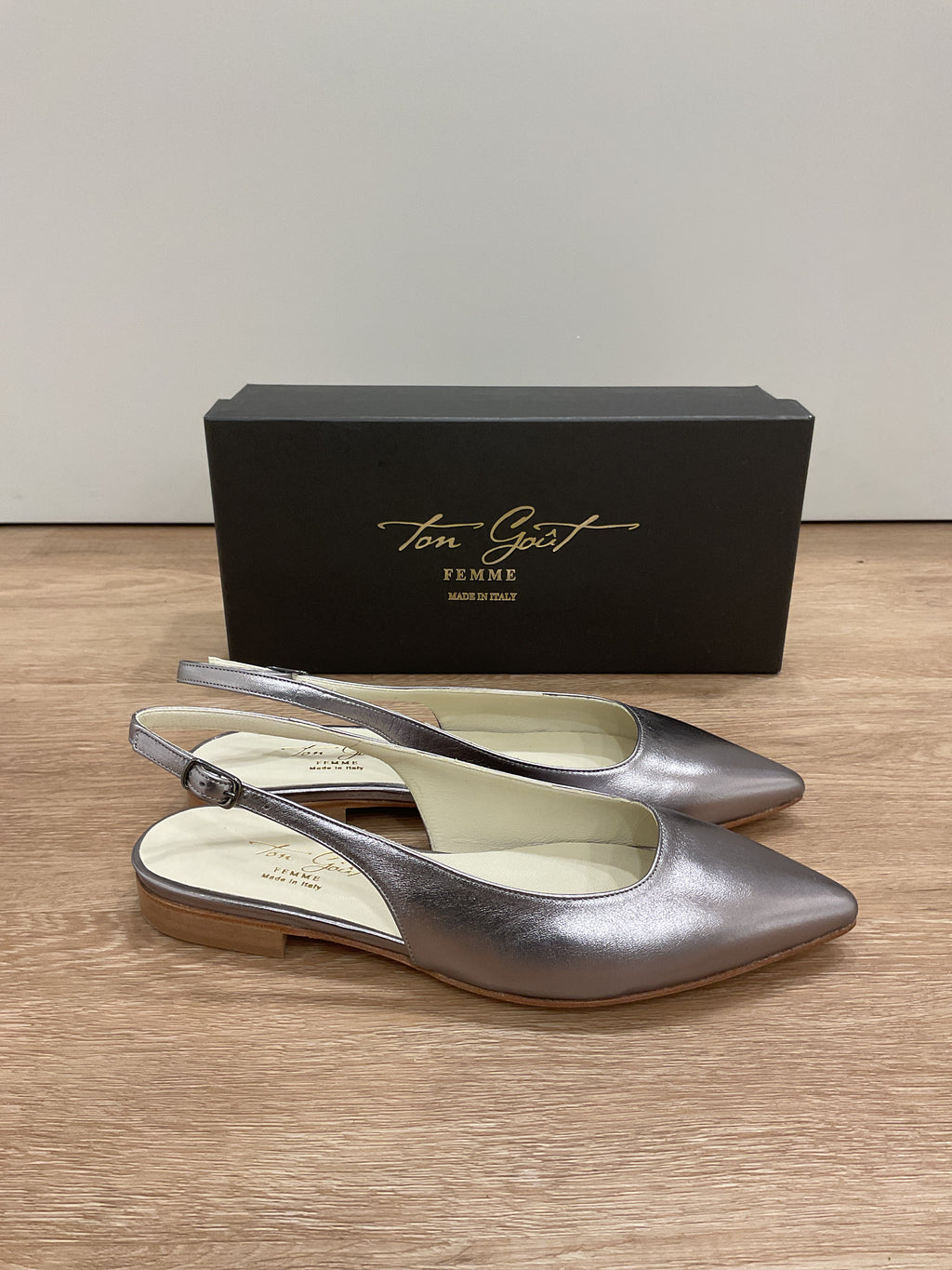 Ton Goût Femme - Slingback laminato acciaio