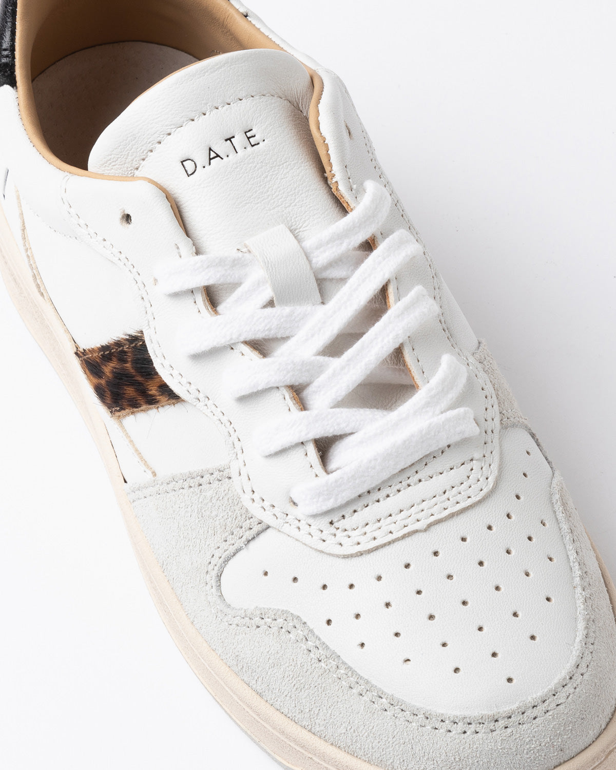 D.A.T.E. Sneaker Court 2.0 Vintage Calf White-Leopard