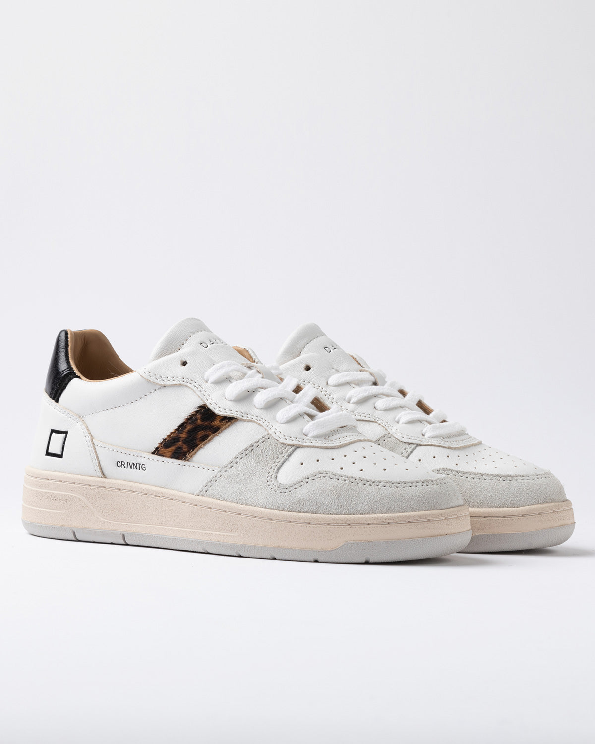 D.A.T.E. Sneaker Court 2.0 Vintage Calf White-Leopard