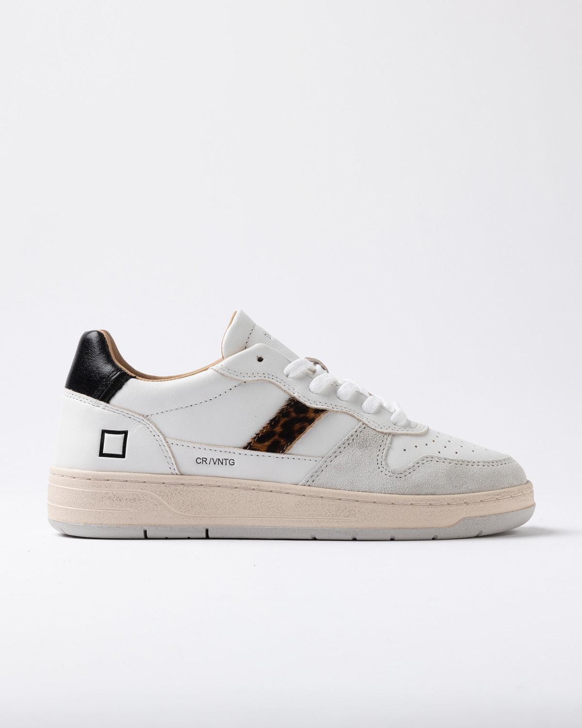 D.A.T.E. Sneaker Court 2.0 Vintage Calf White-Leopard