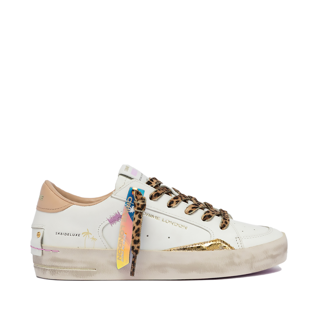 Crime London - Sneakers Donna Sk8 Deluxe Savage White