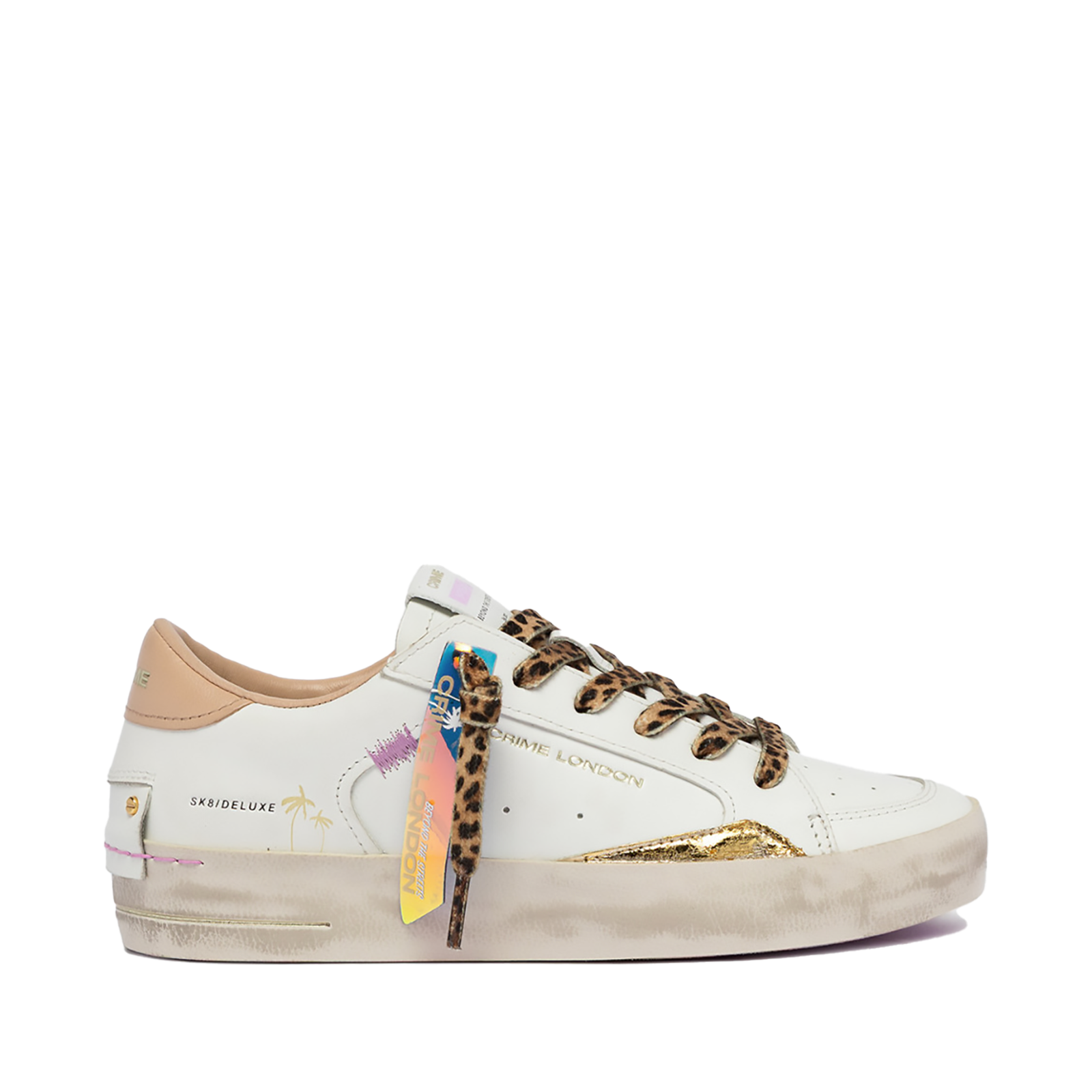 Crime London - Sneakers Donna Sk8 Deluxe Savage White