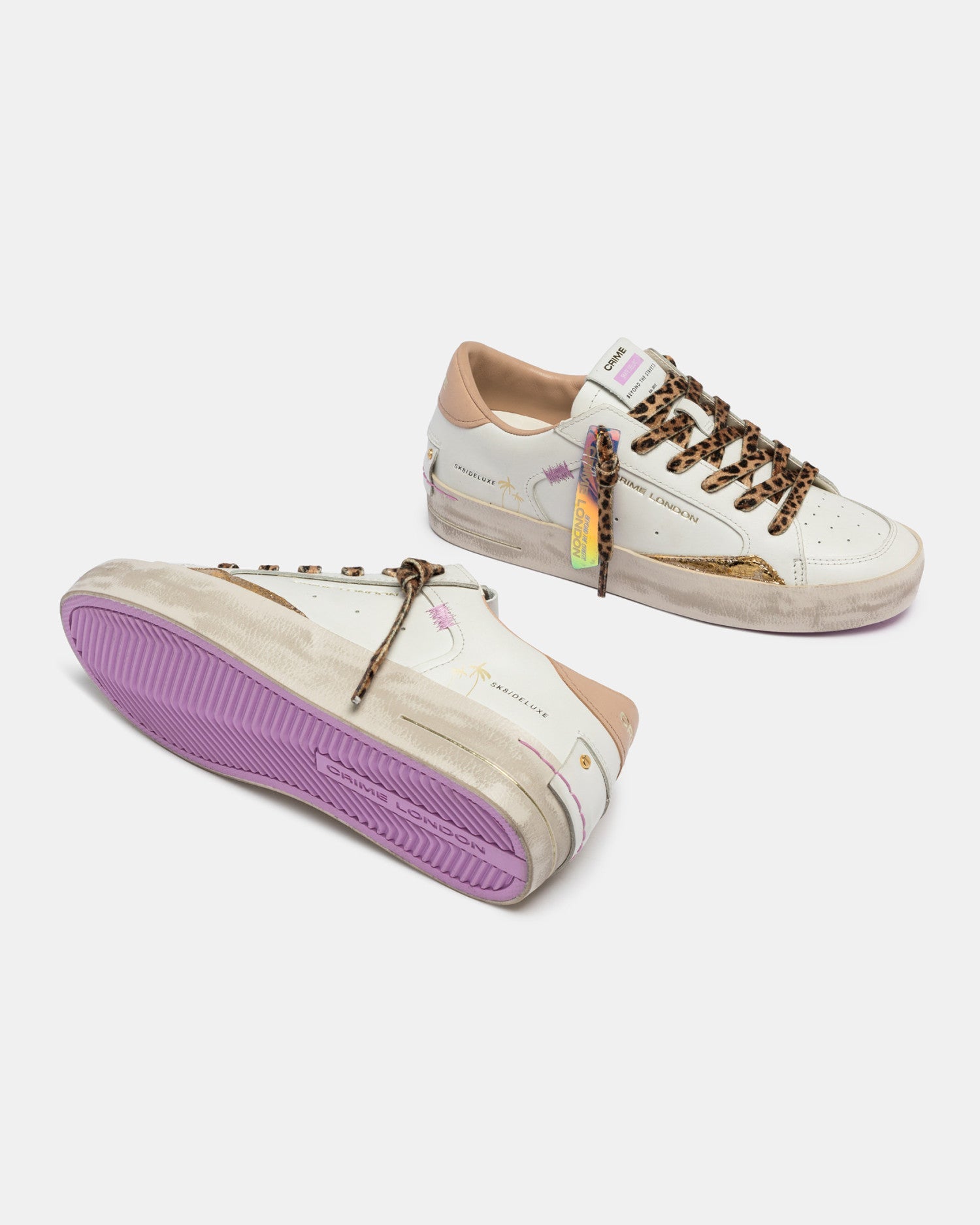 Crime London - Sneakers Donna Sk8 Deluxe Savage White