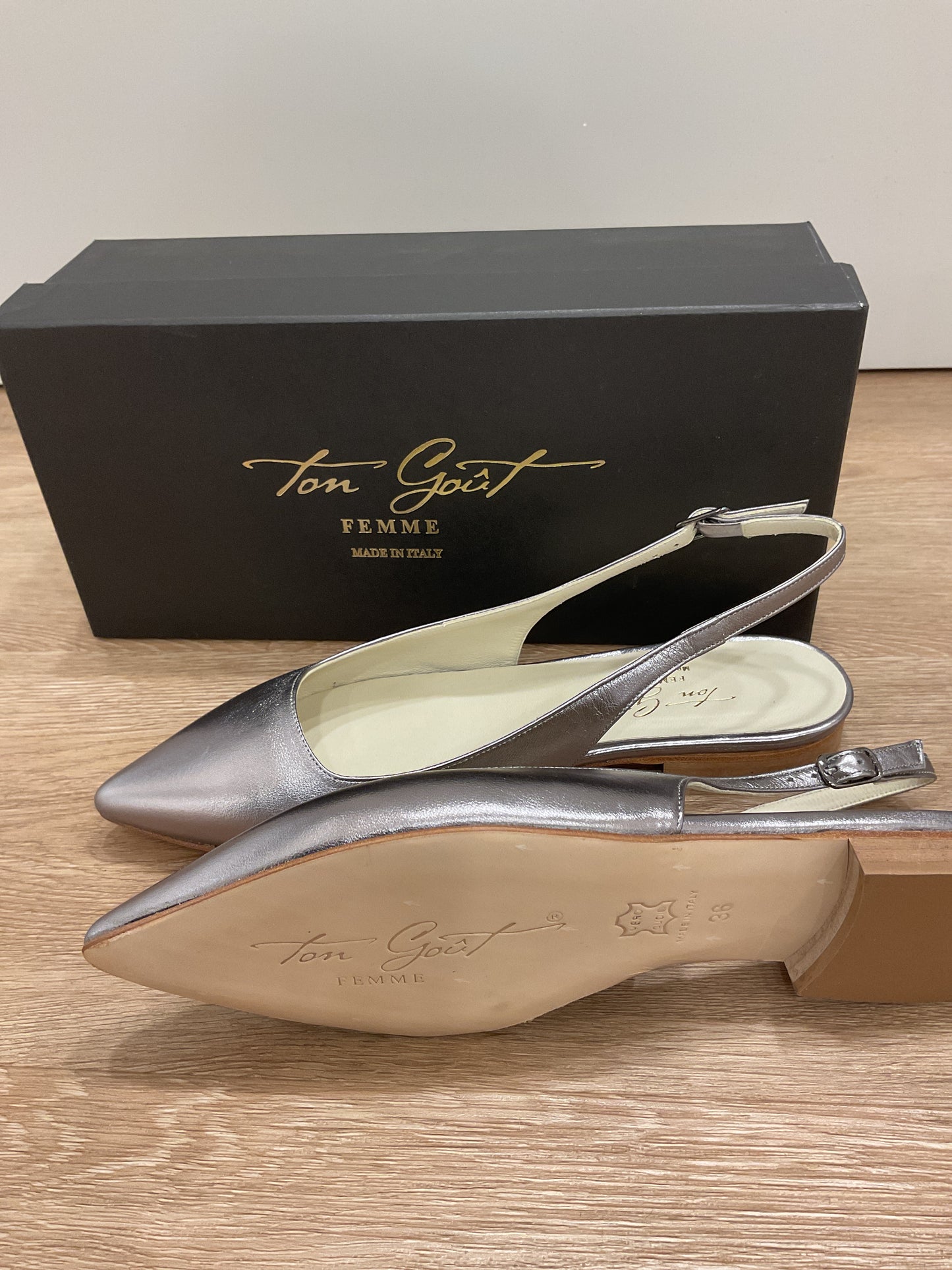 Ton Goût Femme - Slingback laminato acciaio