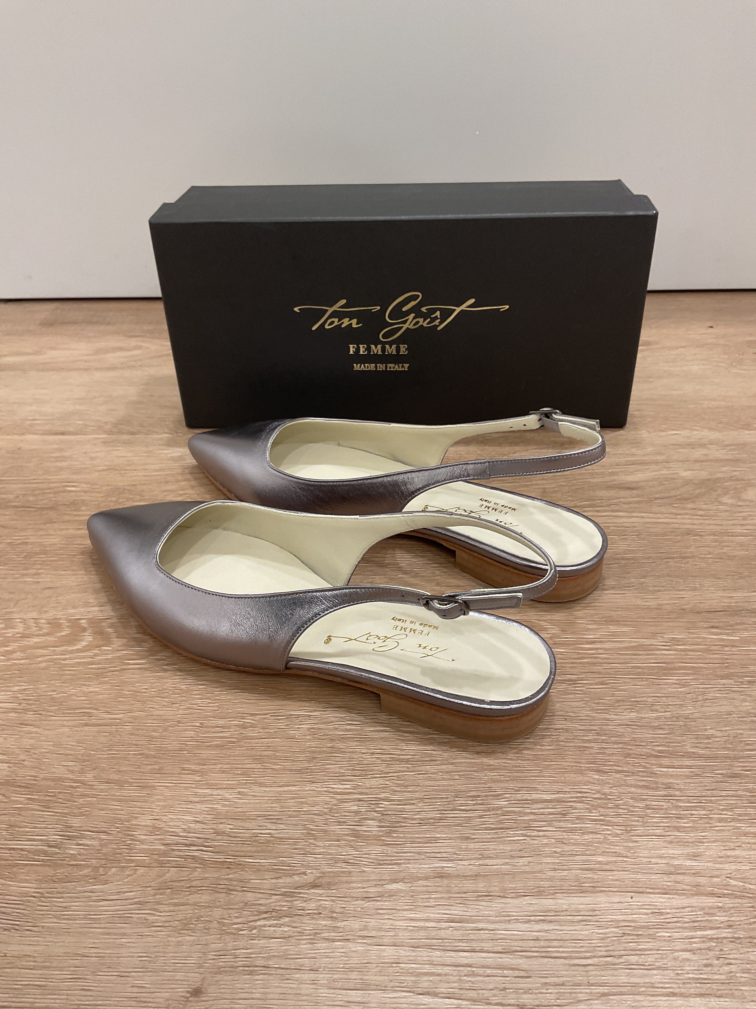 Ton Goût Femme - Slingback laminato acciaio
