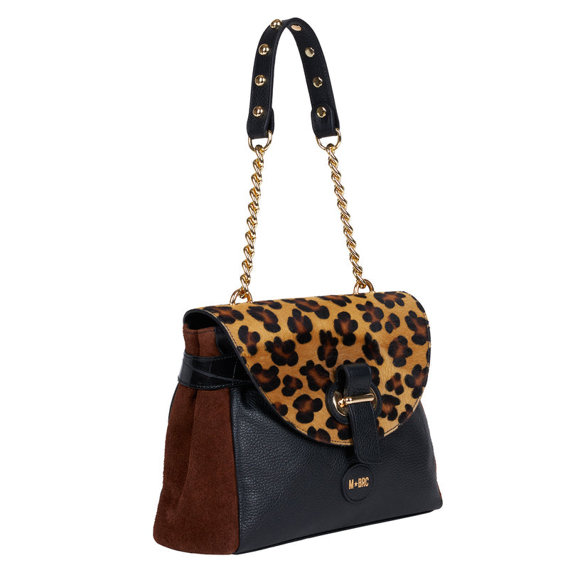M brc - G180 Borsa in pelle Millebolle col. Leopardo