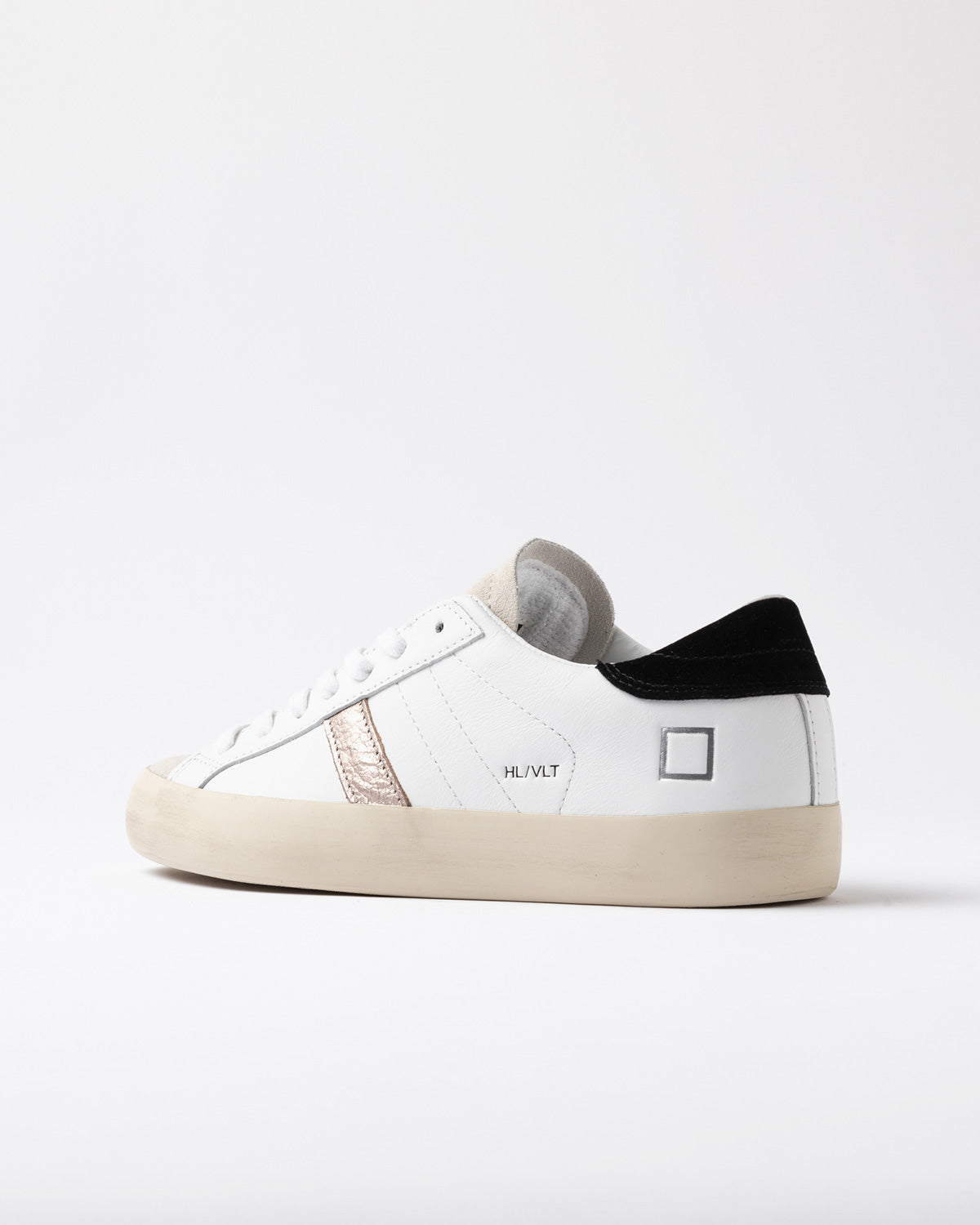 D.A.T.E. Sneaker Hill Low Shiny White-Black
