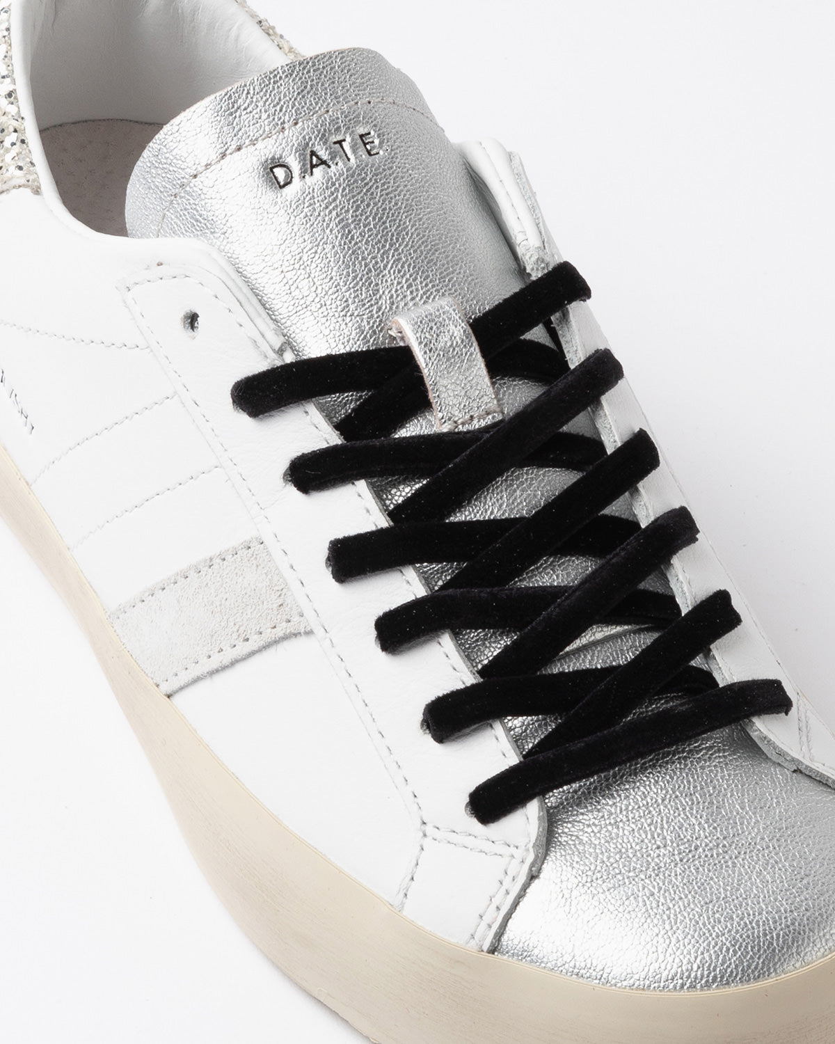 D.A.T.E. Sneaker Hill Low Shiny White-Platinum