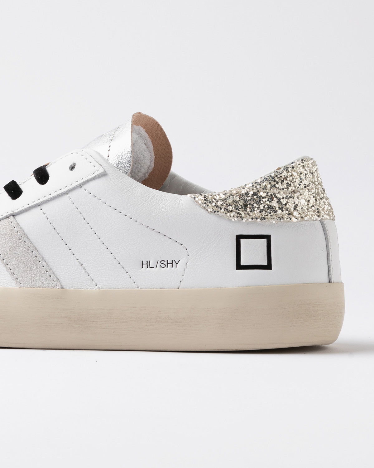 D.A.T.E. Sneaker Hill Low Shiny White-Platinum