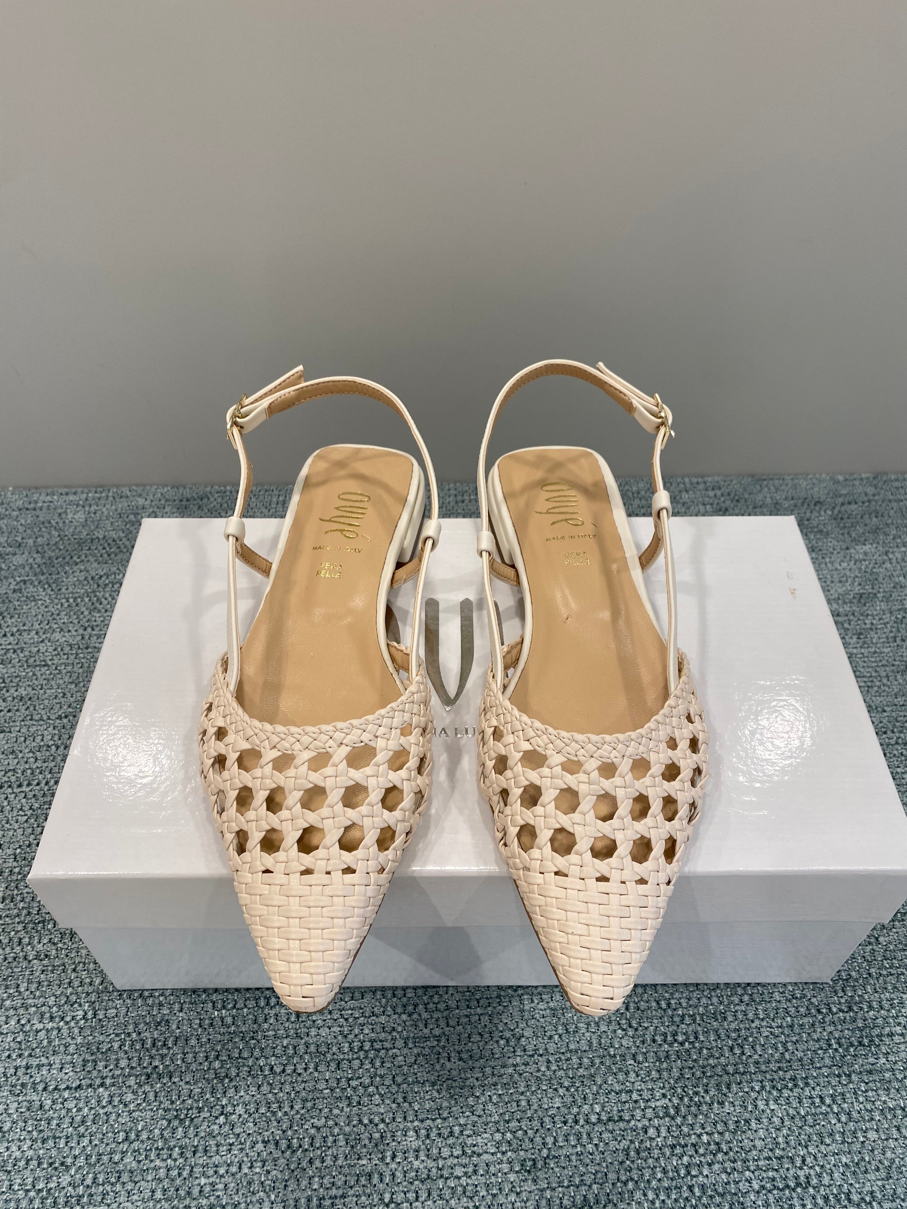 Ovyé - Slingback intrecciato Burro LF411A081CAP