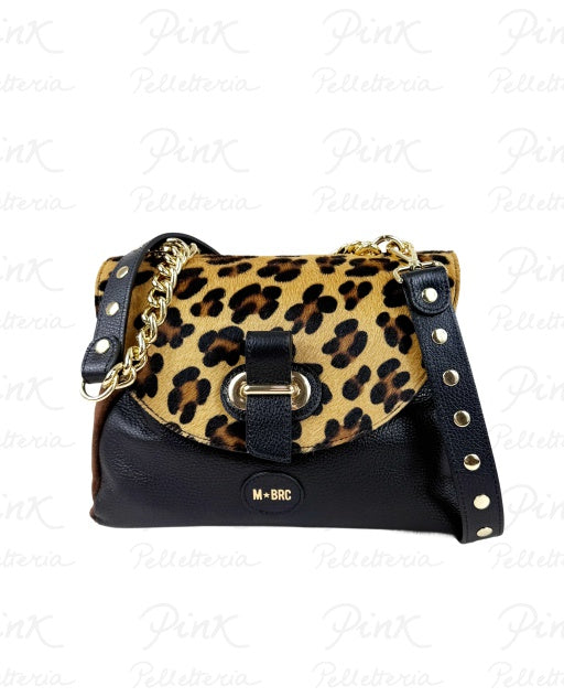M brc - G180 Borsa in pelle Millebolle col. Leopardo