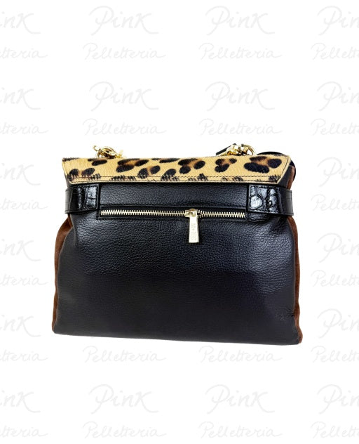 M brc - G180 Borsa in pelle Millebolle col. Leopardo