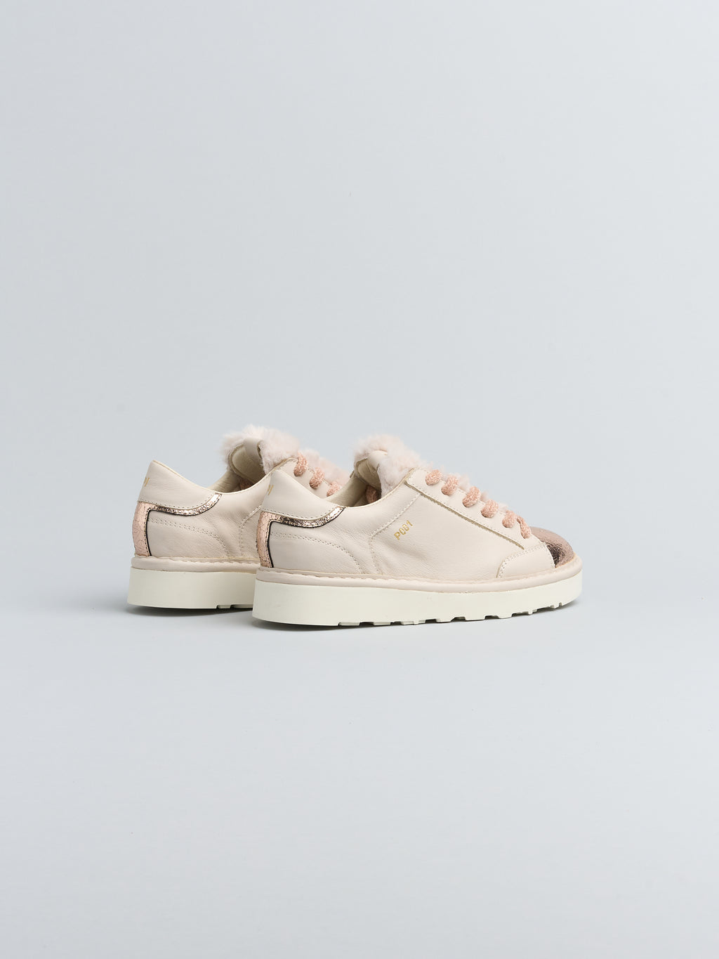 Panchic- sneaker in pelle con inserti pelliccia e laminato P001W022