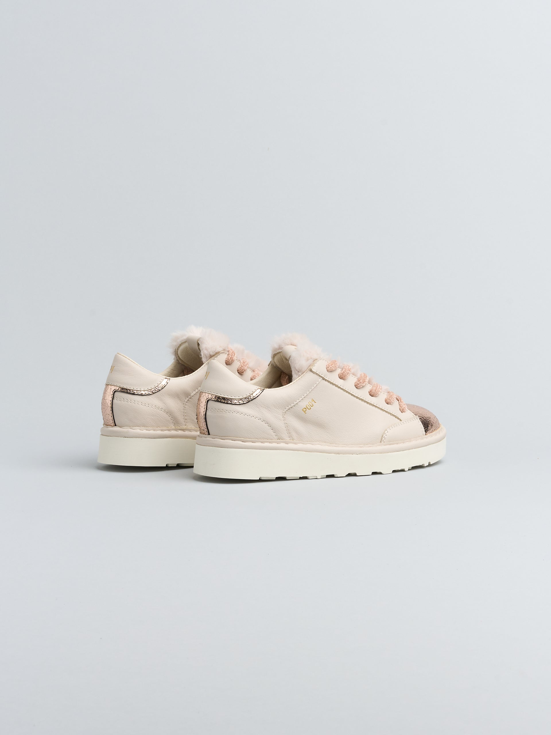 Panchic- sneaker in pelle con inserti pelliccia e laminato P001W022